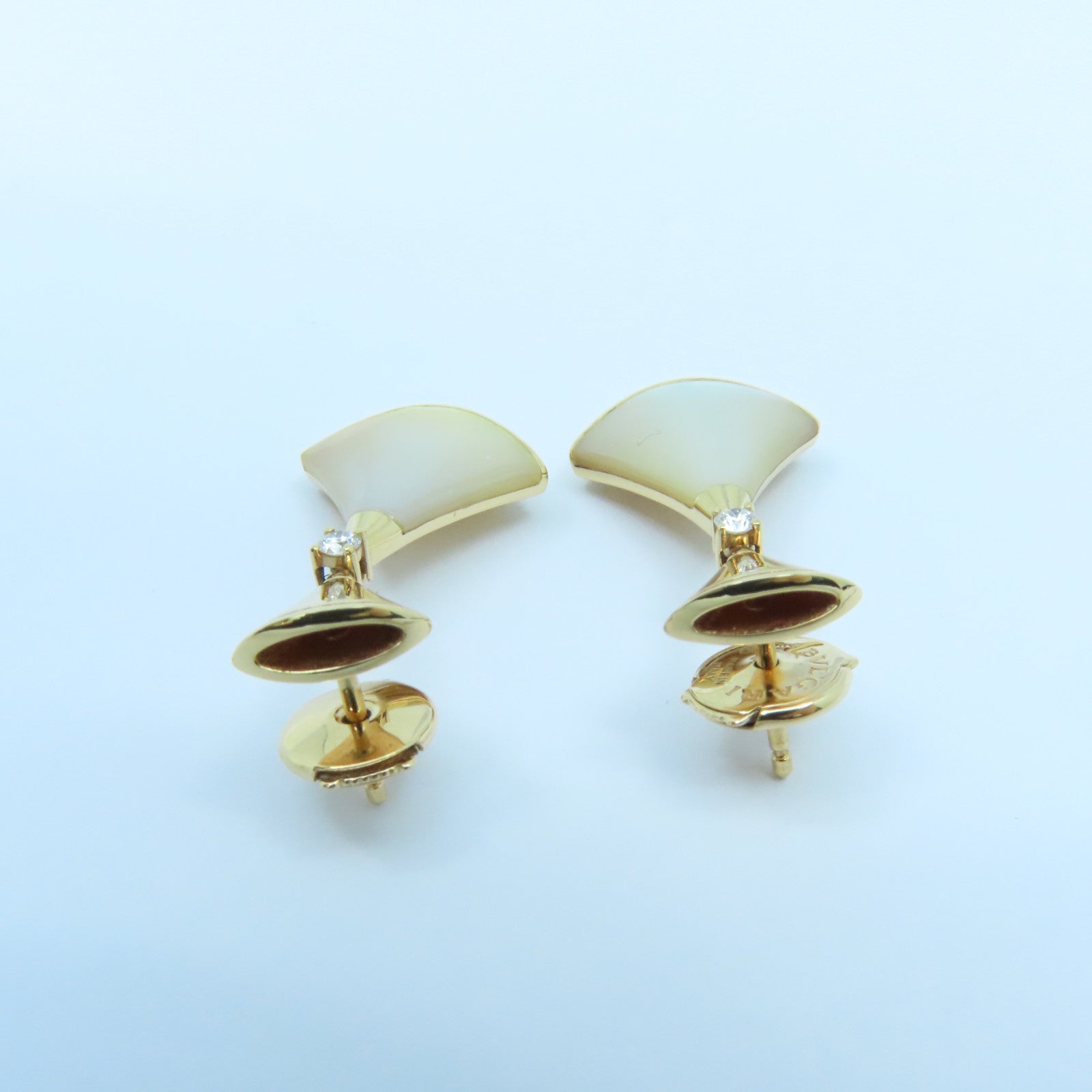 BVLGARI 18K玫瑰金Divas Dream Earrings 0.07ct鑽石/珍珠母耳環