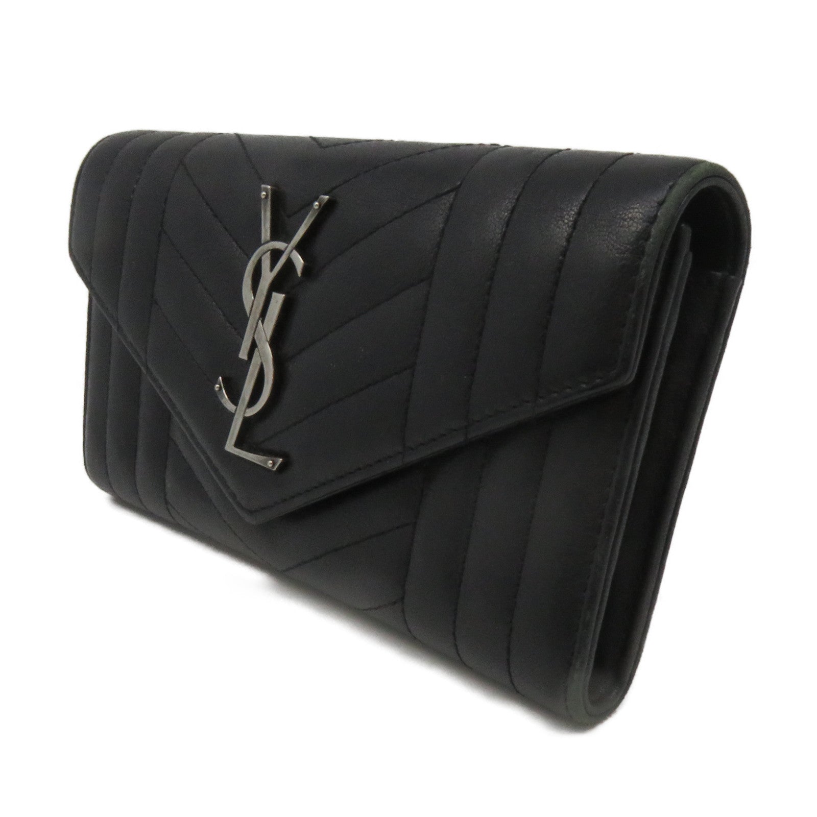 SAINT LAURENT 牛皮皮革Long Wallet長錢包黑色