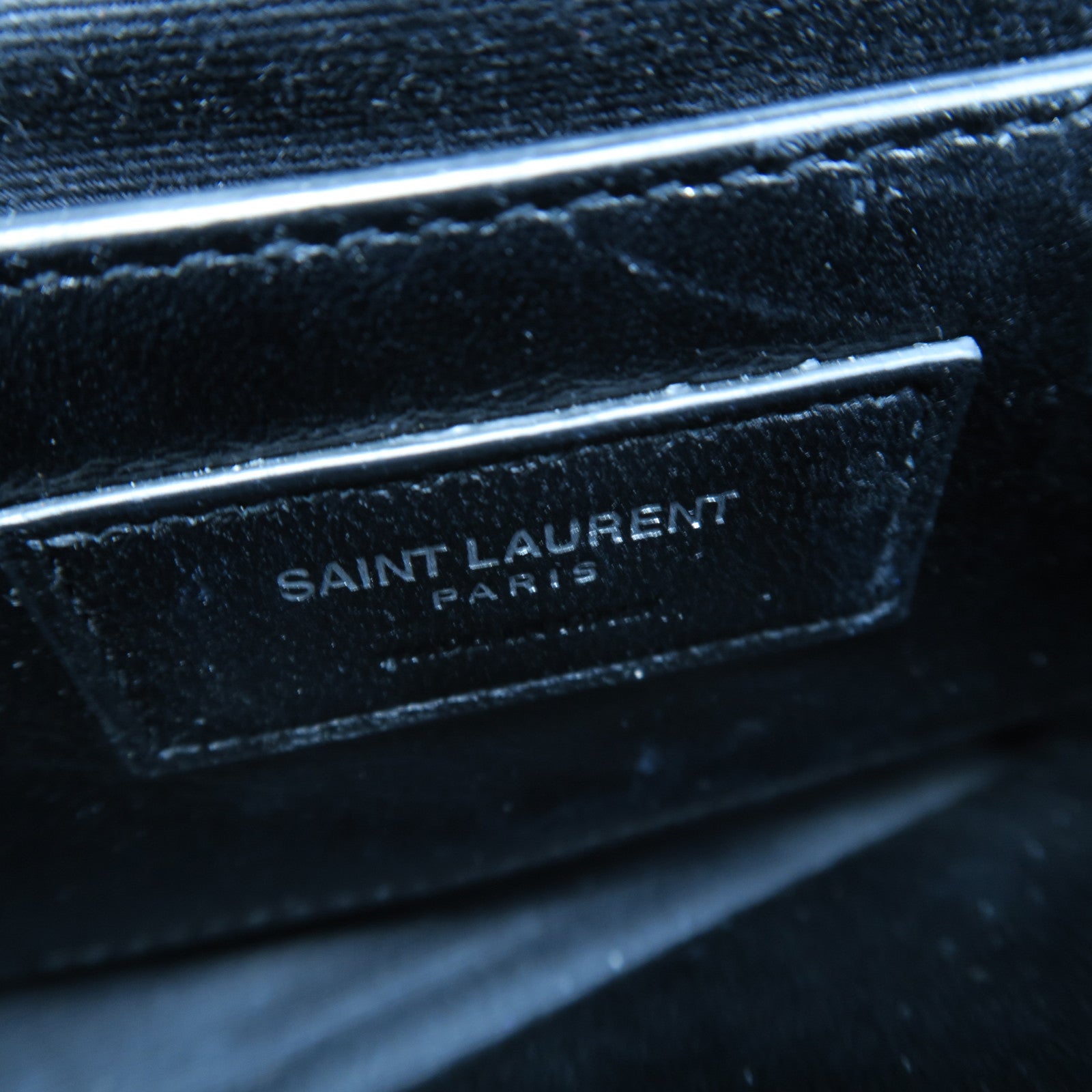 SAINT LAURENT 牛皮皮革Chain Shoulder銀扣手挽肩背兩用袋黑色