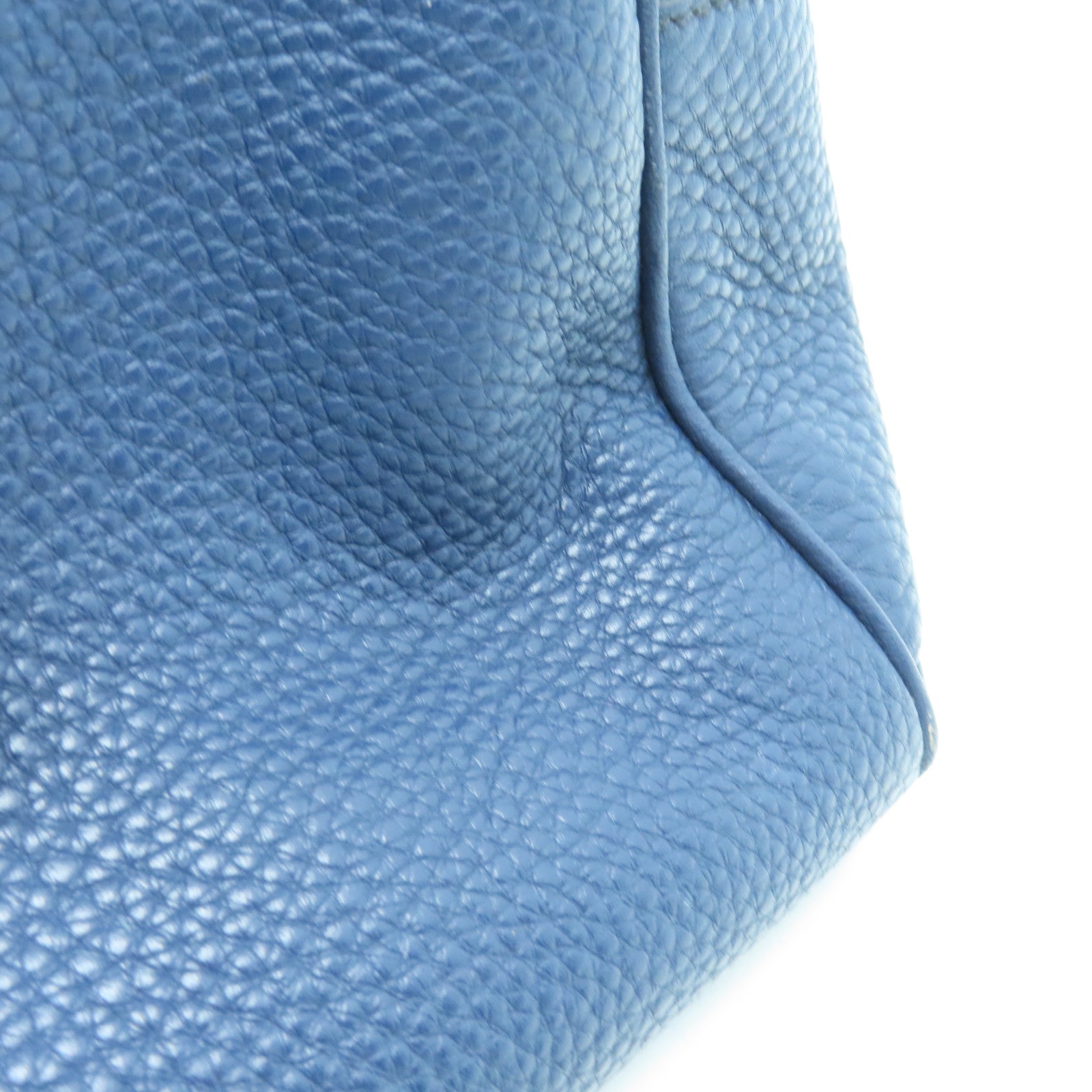 Miu Miu Leather Shoulder Bag Gold Buckle Blue