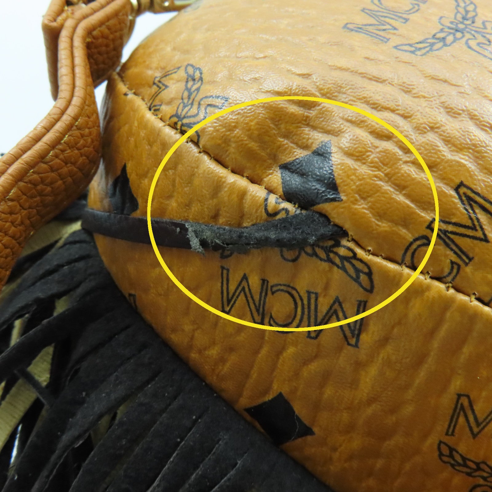 MCM 牛皮皮革Backpack金扣背包啡色