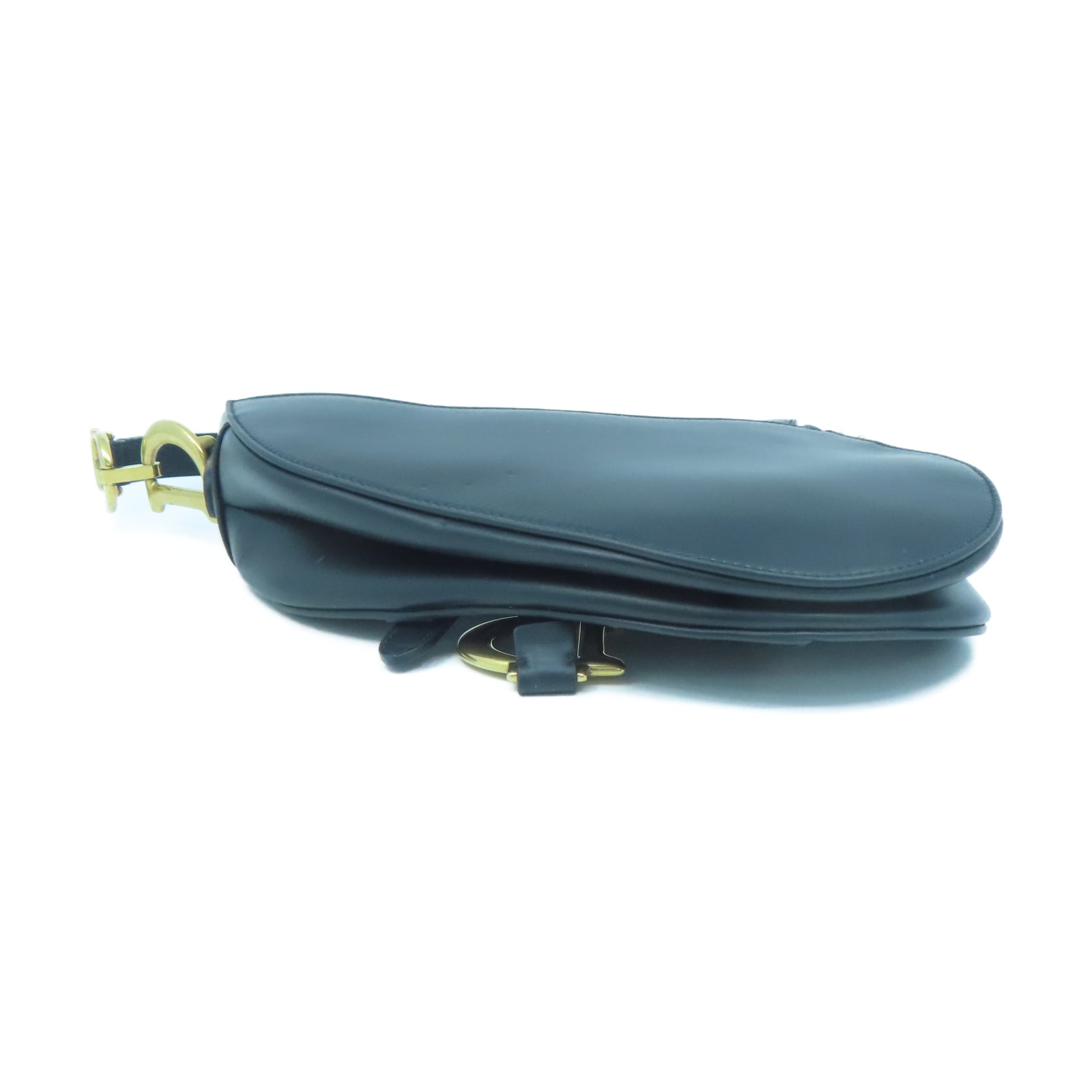 Dior 牛皮皮革Saddle bag金扣肩背袋黑色
