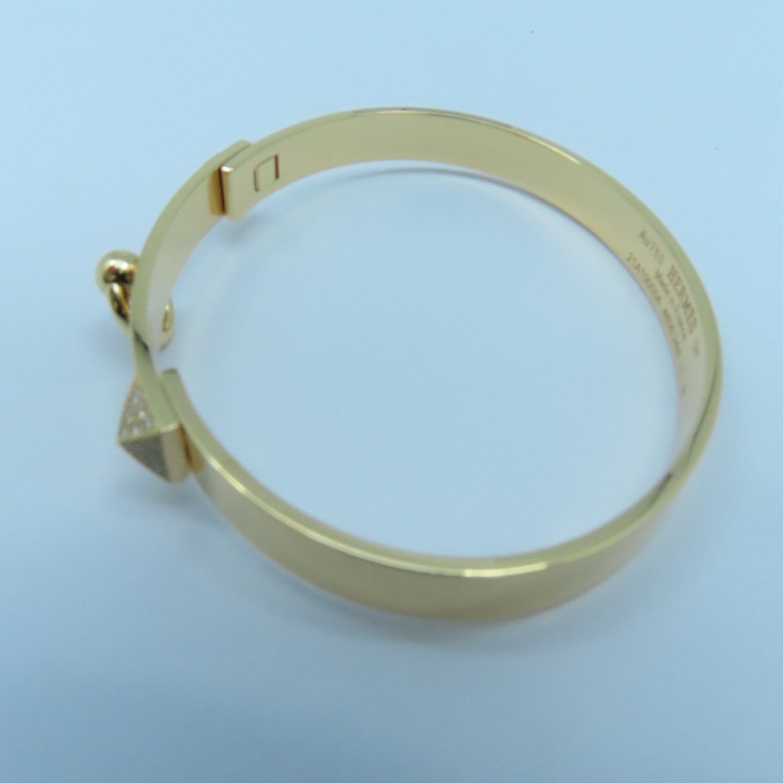 HERMES 18K黄金Collier de Chieu 0.24ct钻石手镯