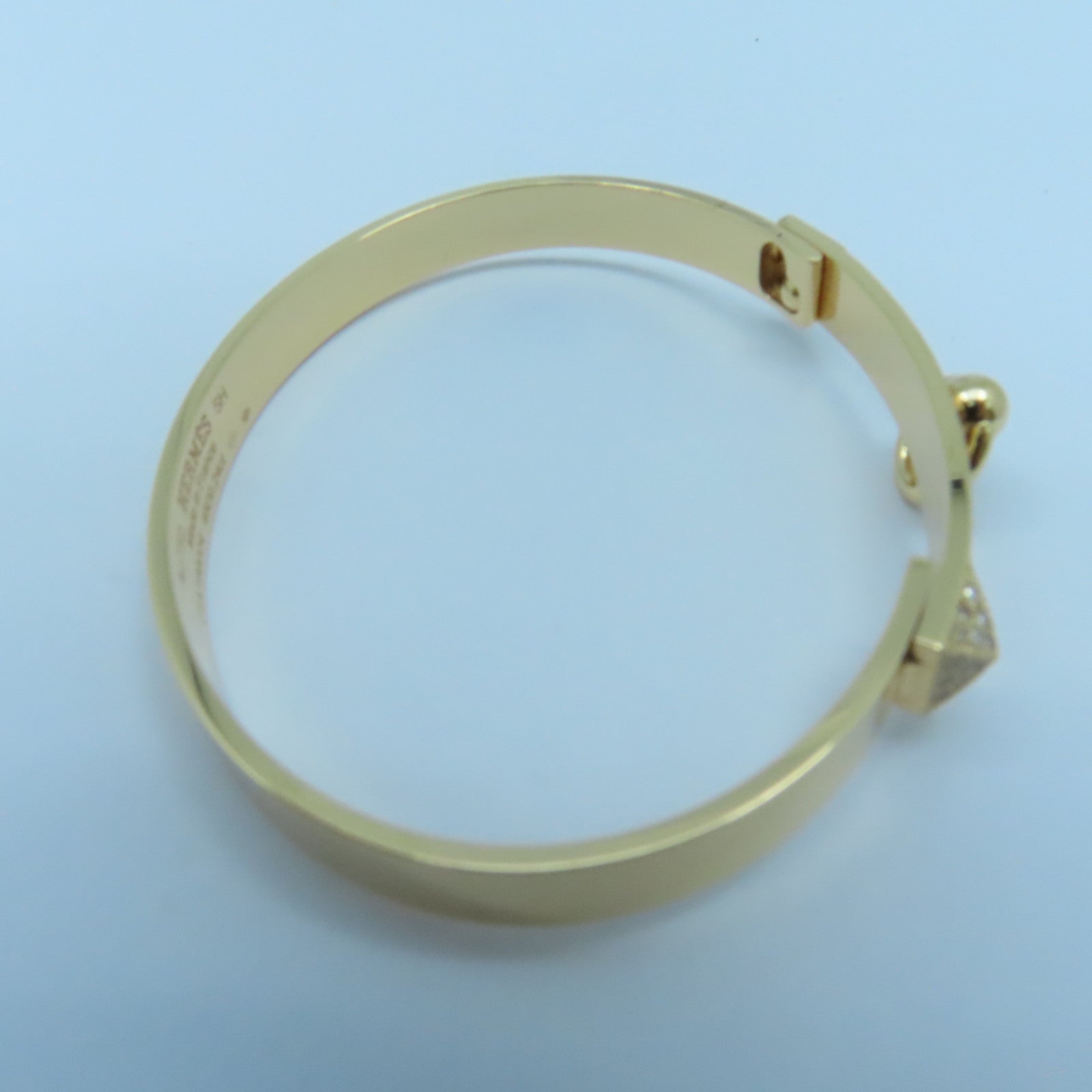 HERMES 18K黄金Collier de Chieu 0.24ct钻石手镯