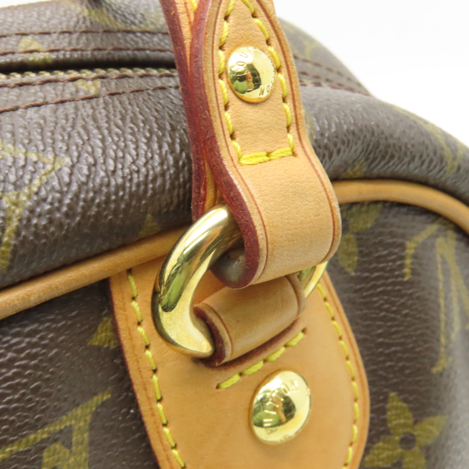 LOUIS VUITTON Monogram Montorgueil PM金扣肩背袋棕色