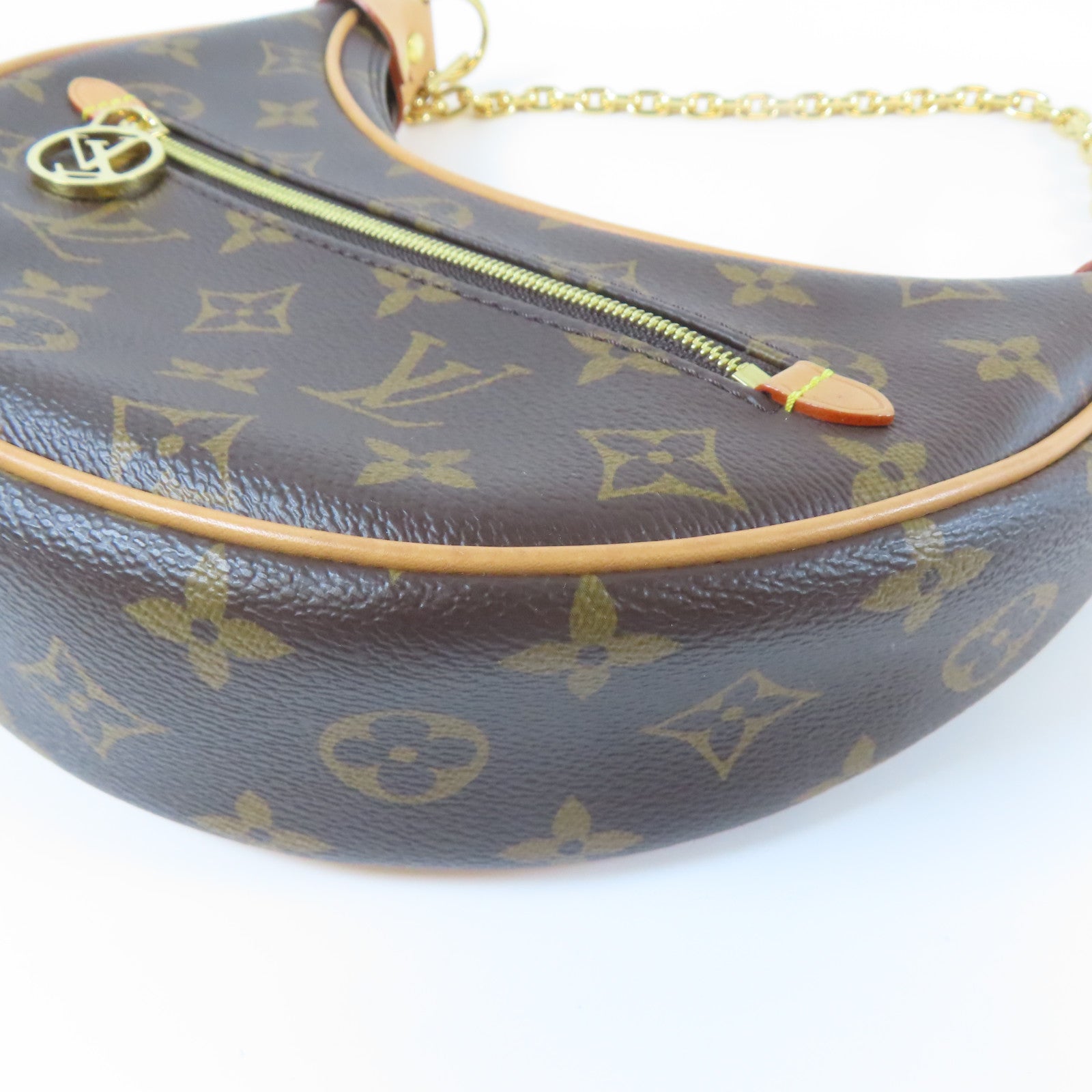 LOUIS VUITTON Monogram Loop金扣鏈帶肩背袋啡色
