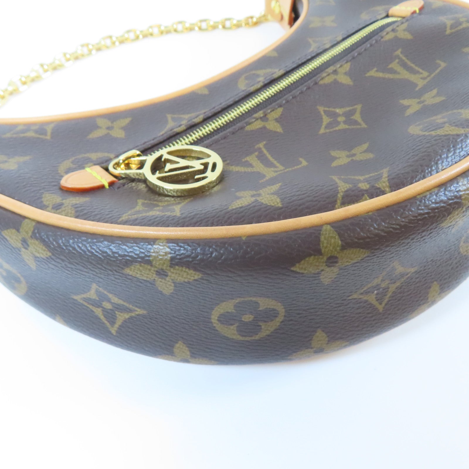 LOUIS VUITTON Monogram Loop金扣鏈帶肩背袋啡色