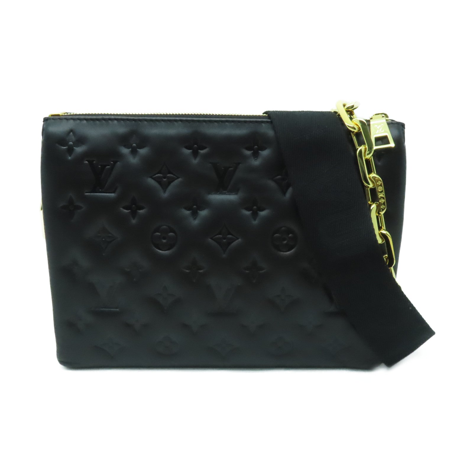 LOUIS VUITTON 【激減優惠】羊皮皮革Coussin PM金扣手挽肩背兩用袋黑色