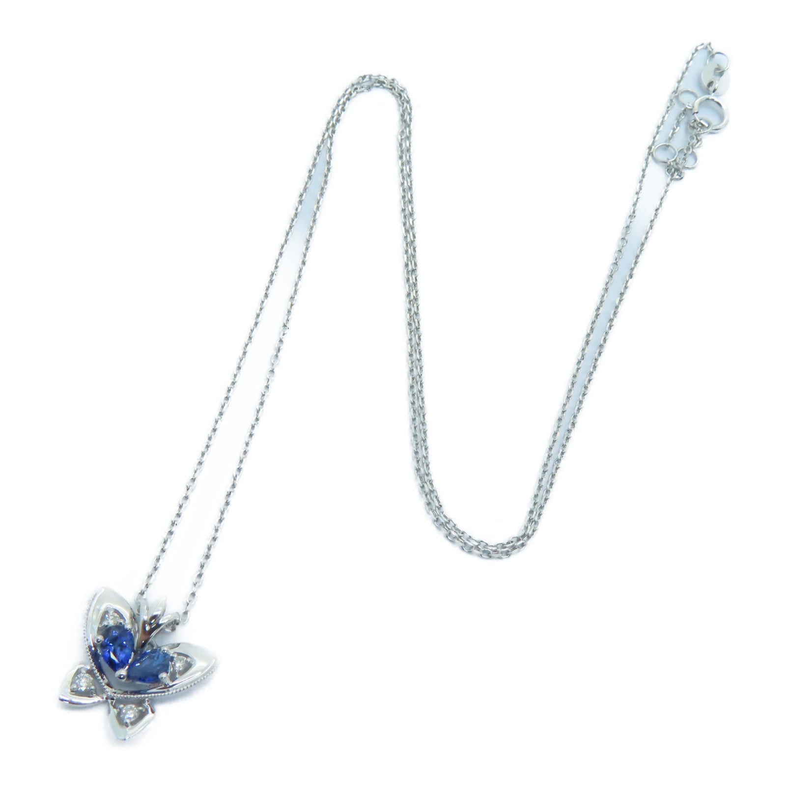 JEWELRY 18K白金Sapphire Necklace藍寶石頸錬0.38/0.05ct