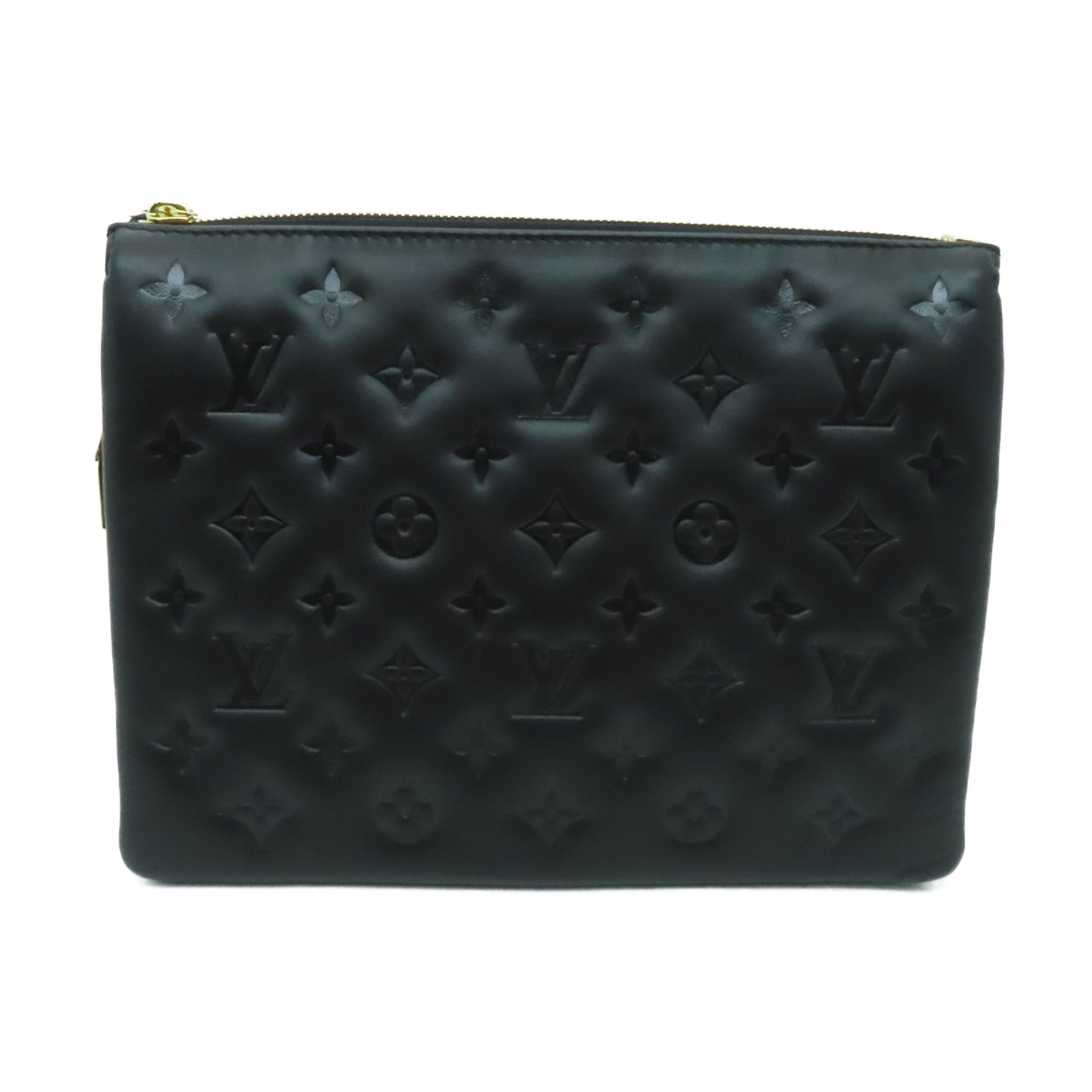 LOUIS VUITTON 【激減優惠】羊皮皮革Coussin PM金扣手挽肩背兩用袋黑色
