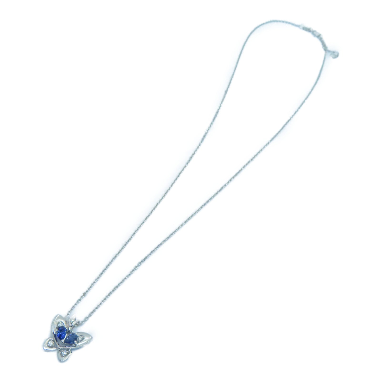 JEWELRY 18K白金Sapphire Necklace藍寶石頸錬0.38/0.05ct