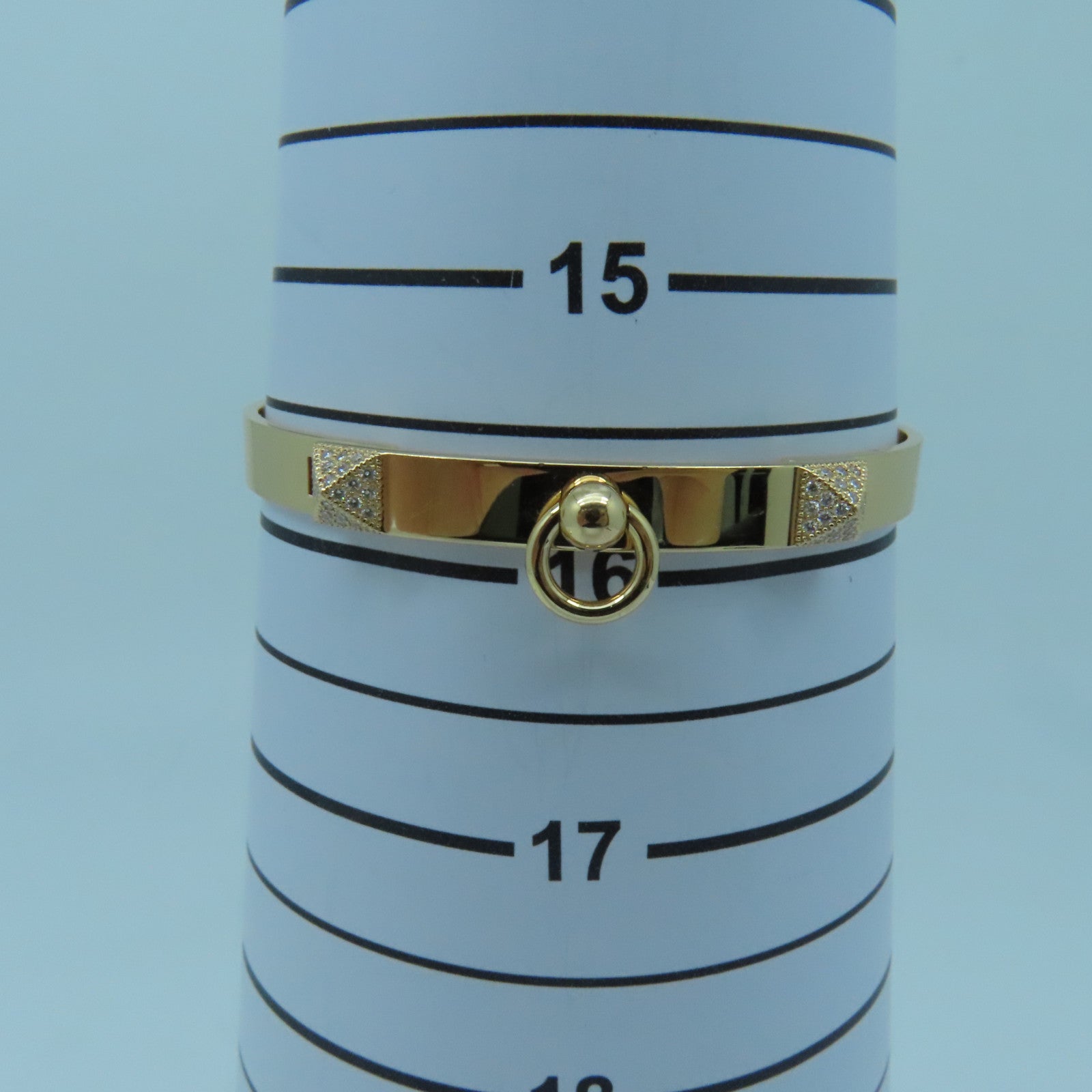 HERMES 18K黄金Collier de Chieu 0.24ct钻石手镯