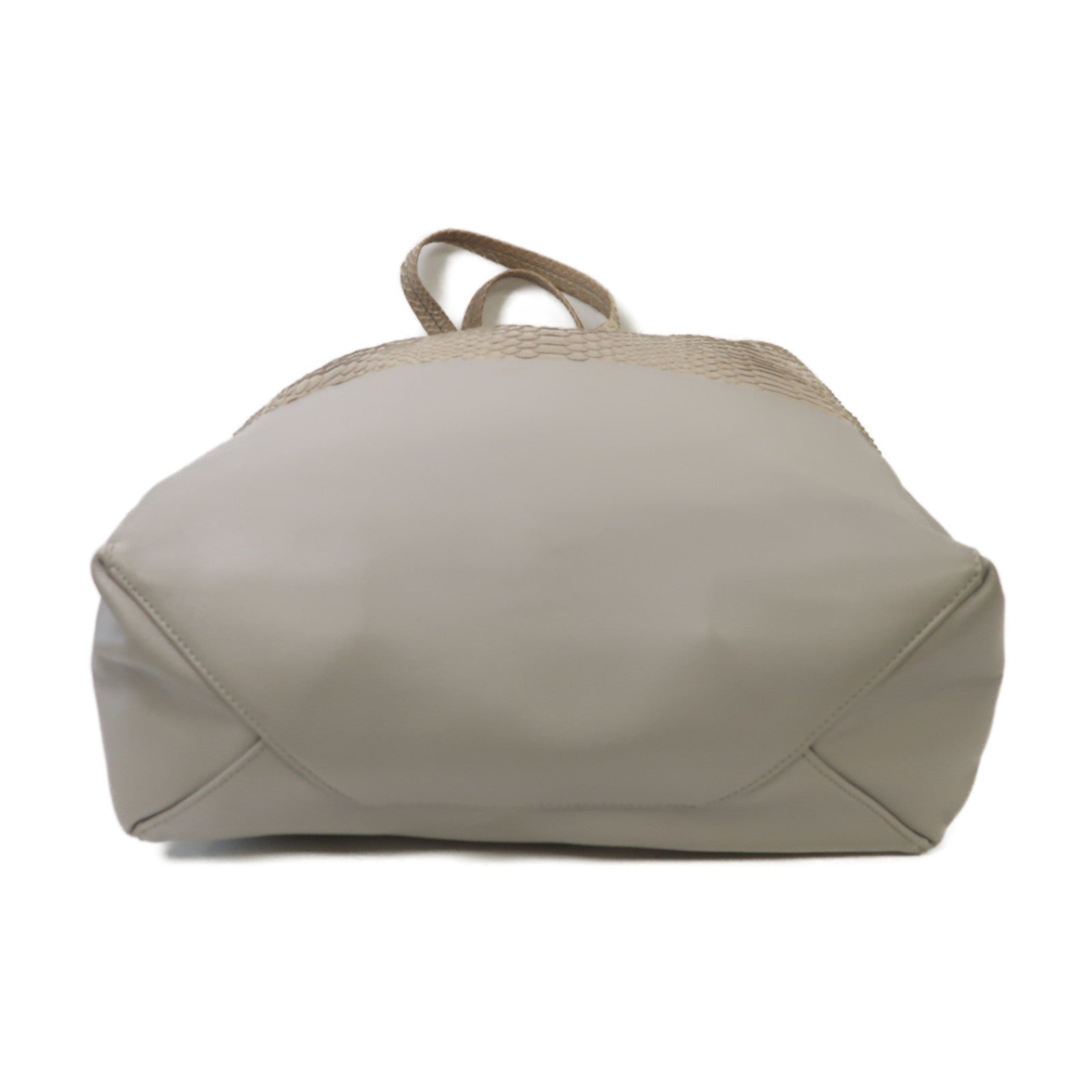 CELINE 牛皮皮革/蛇皮皮革Tote Bag金扣手挽袋灰色
