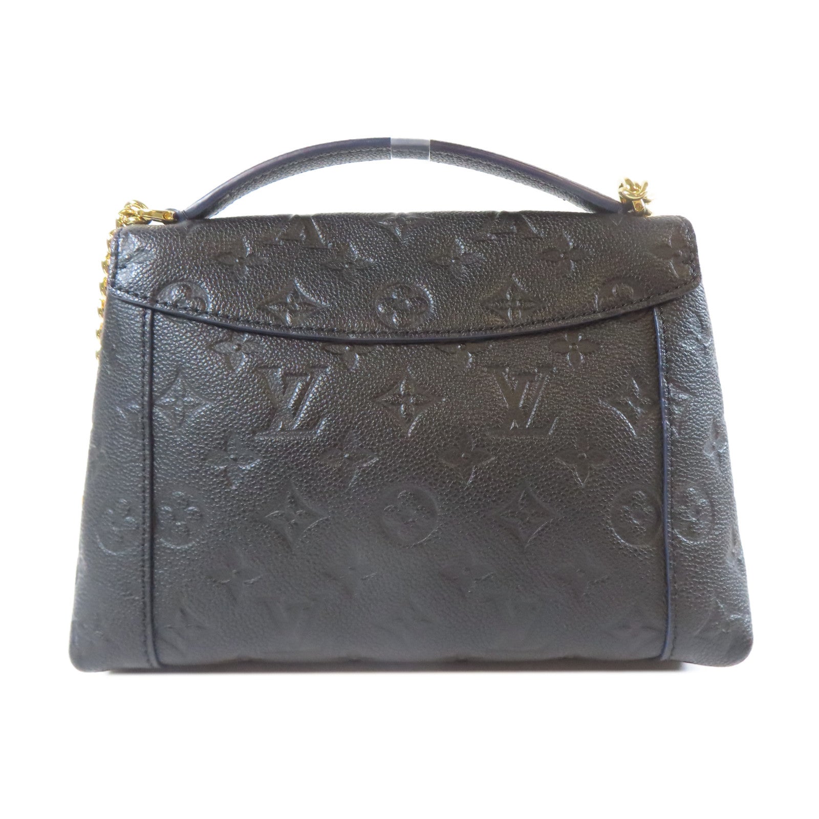 LOUIS VUITTON Monogram Empreinte Blanche BB金扣肩背袋黑色