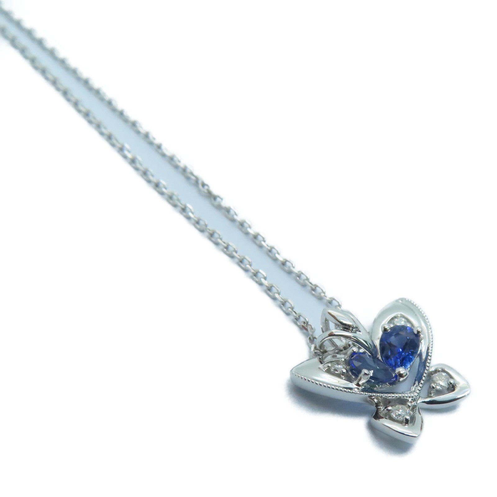 JEWELRY 18K白金Sapphire Necklace藍寶石頸錬0.38/0.05ct