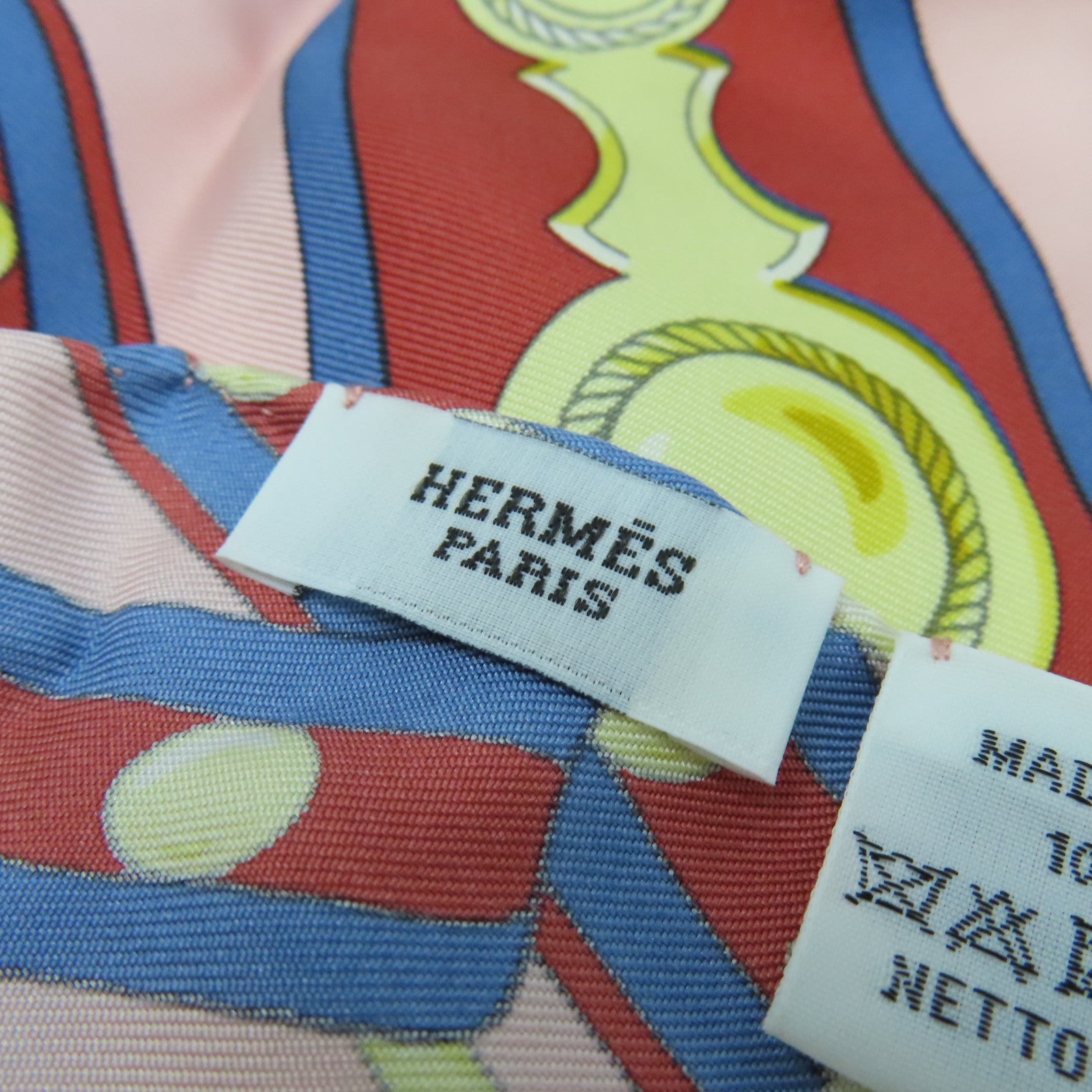HERMES 【激減優惠】絲質Scarf絲巾粉紅色/藍色