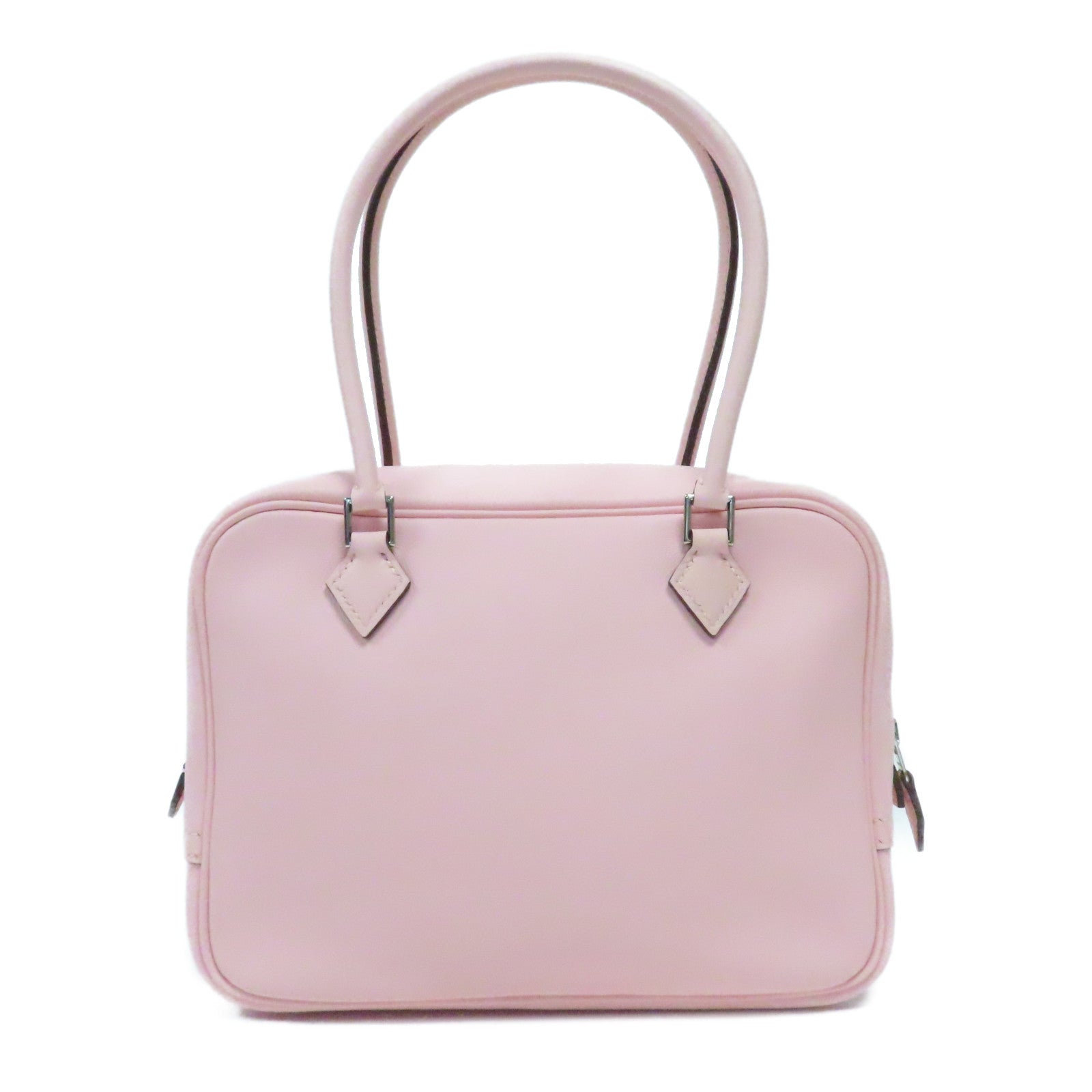 HERMES Swift皮革Mini Plume銀扣手挽袋Rose Sakura櫻花粉紅色
