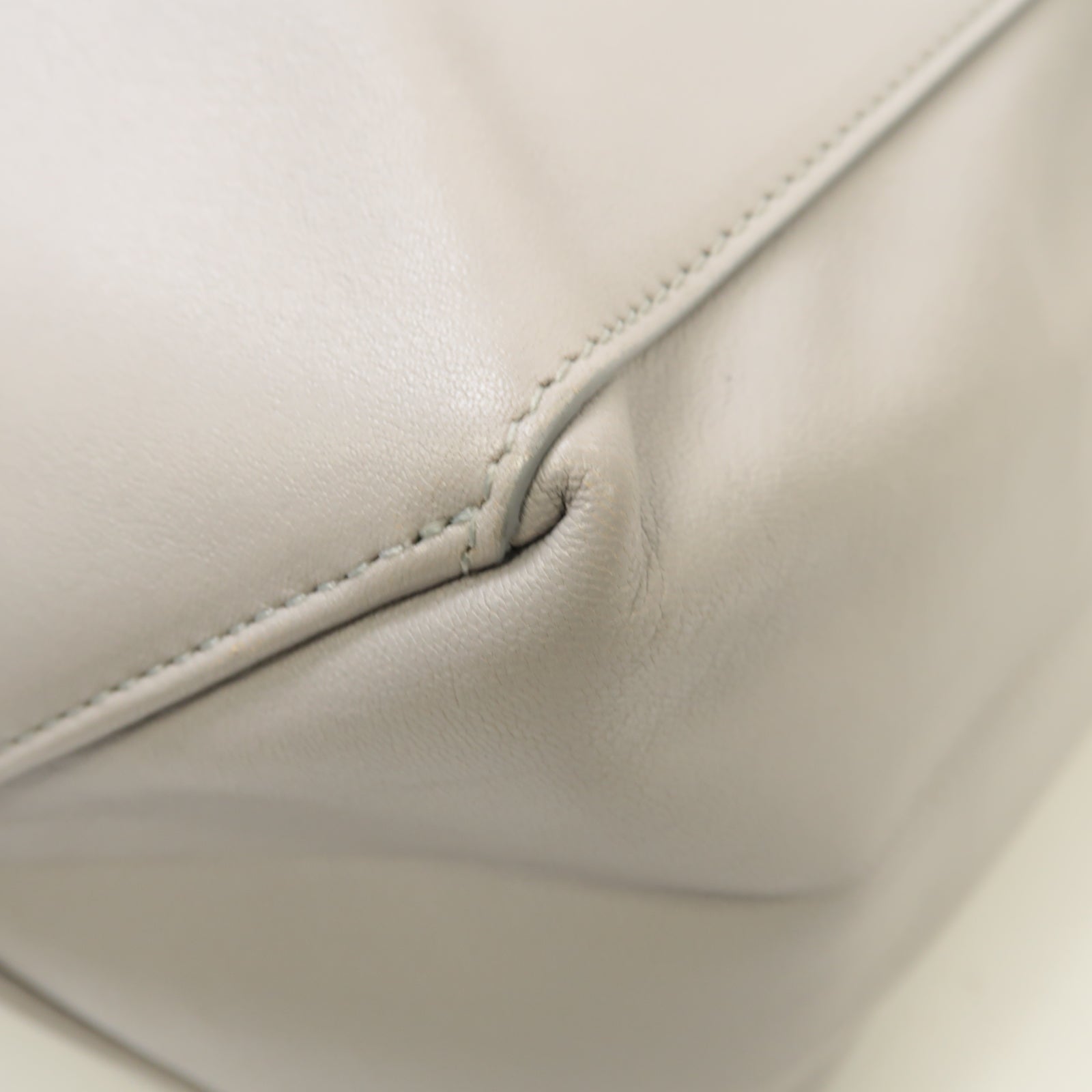 CELINE 牛皮皮革/蛇皮皮革Tote Bag金扣手挽袋灰色