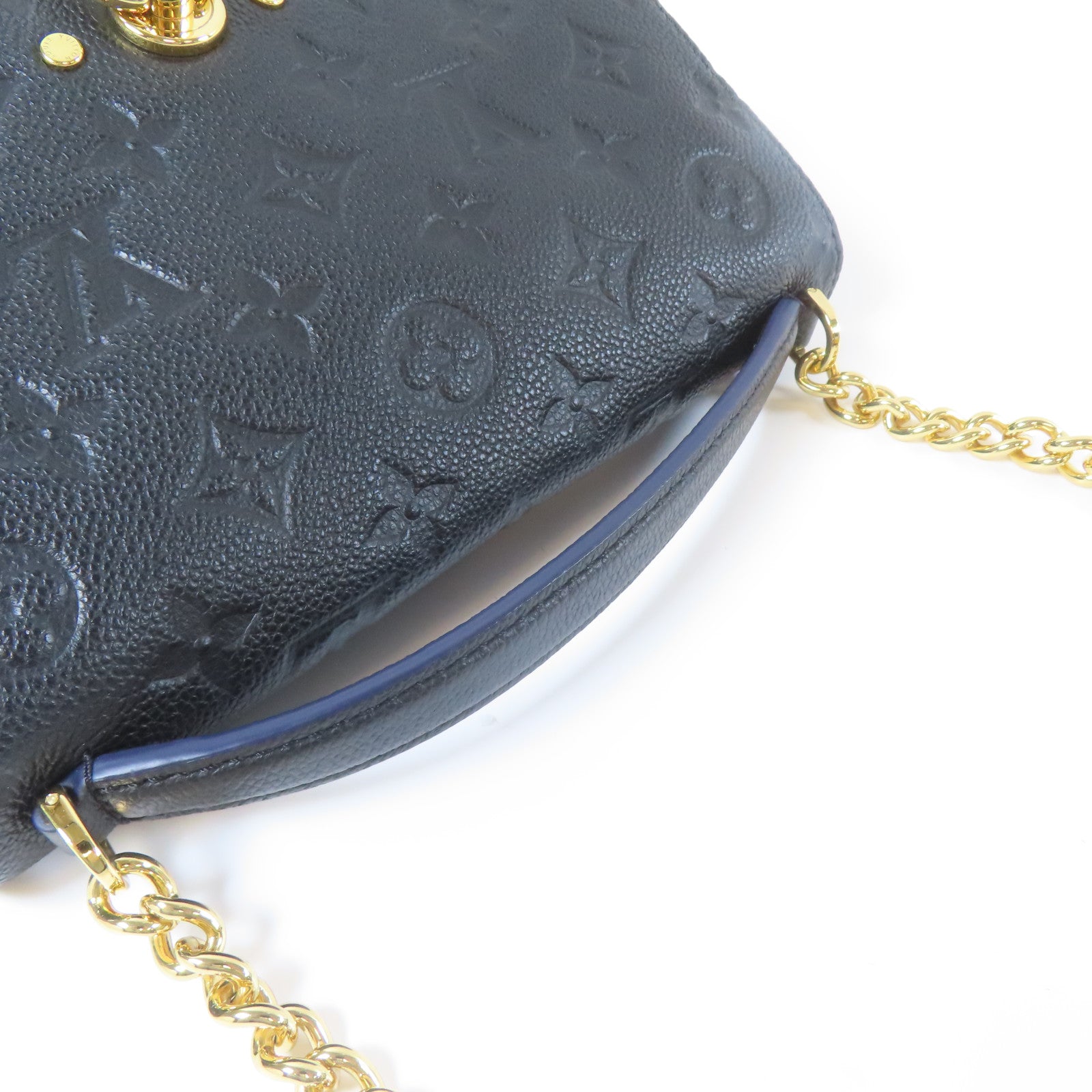 LOUIS VUITTON Monogram Empreinte Blanche BB金扣肩背袋黑色