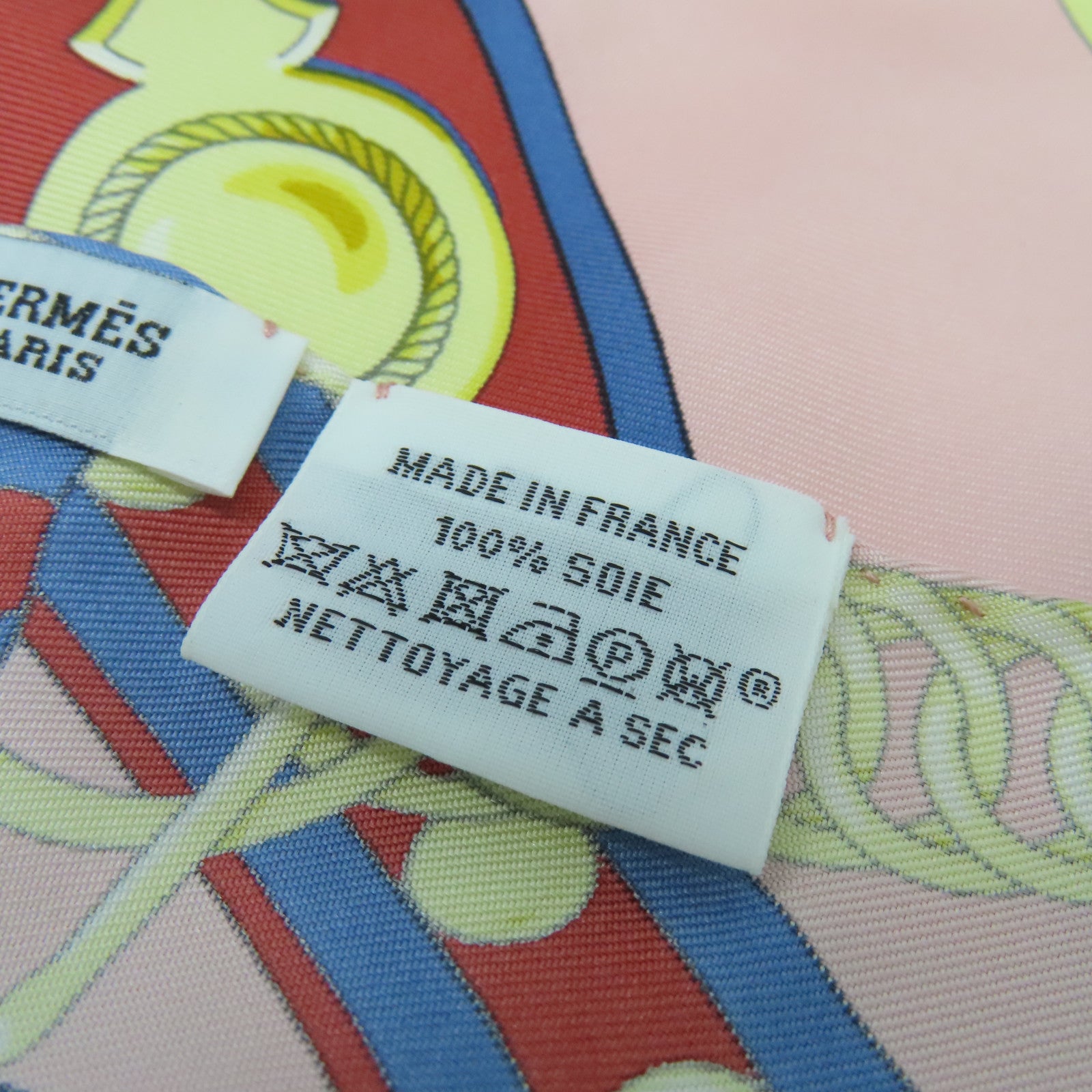 HERMES 【激減優惠】絲質Scarf絲巾粉紅色/藍色