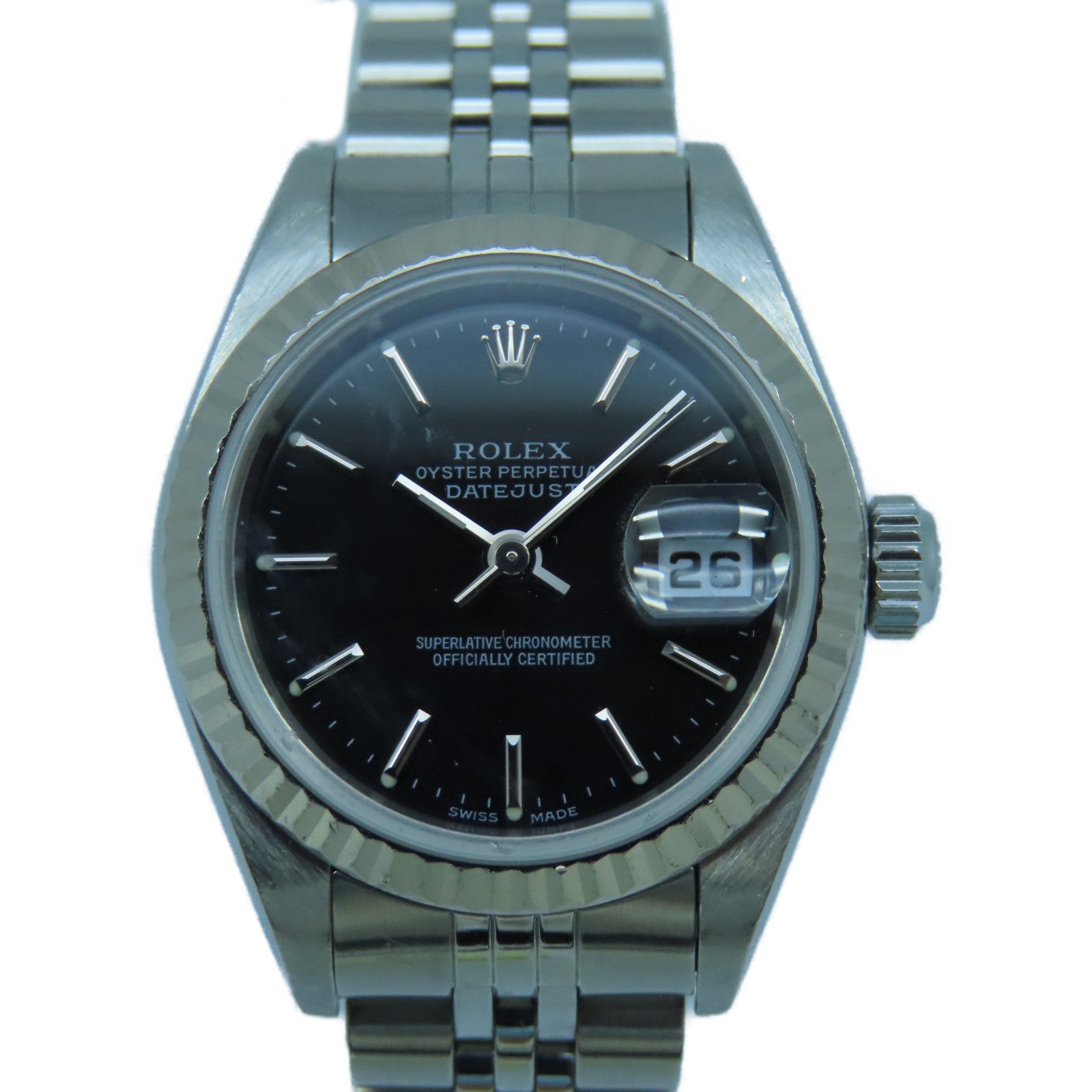 ROLEX Datejust 18K白金/不鏽鋼手錶自動機芯黑色