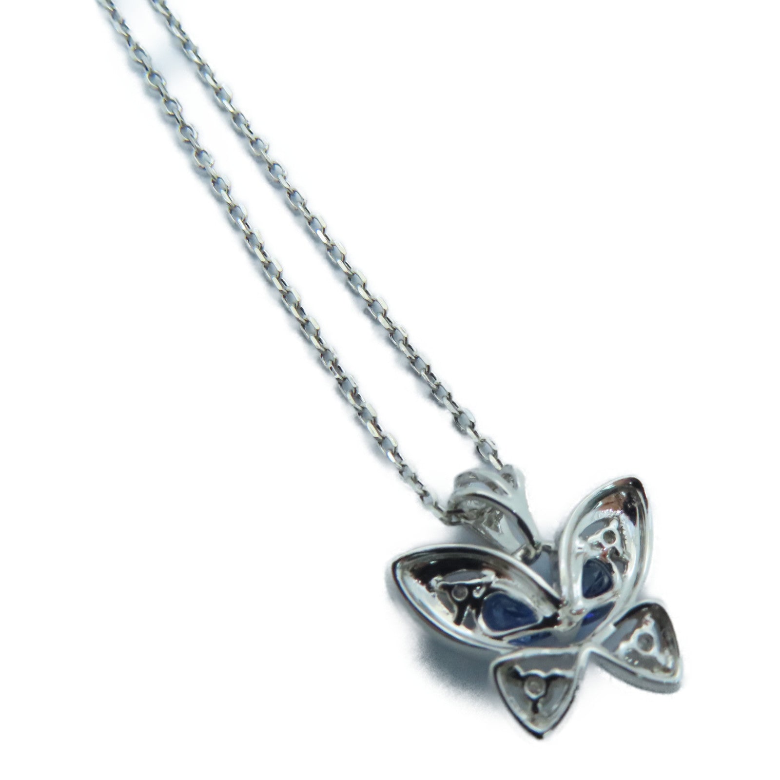 JEWELRY 18K白金Sapphire Necklace藍寶石頸錬0.38/0.05ct