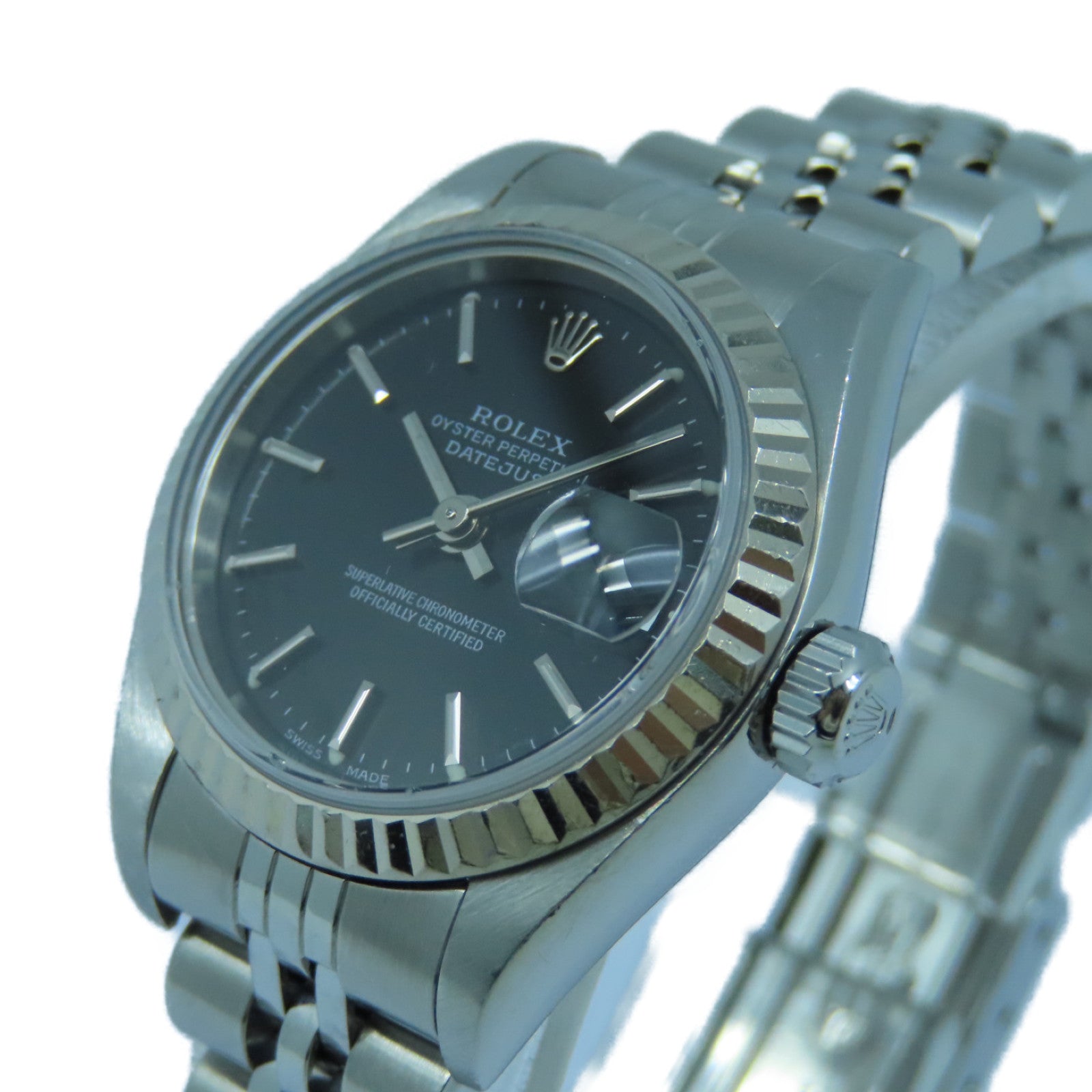 ROLEX Datejust 18K白金/不鏽鋼手錶自動機芯黑色