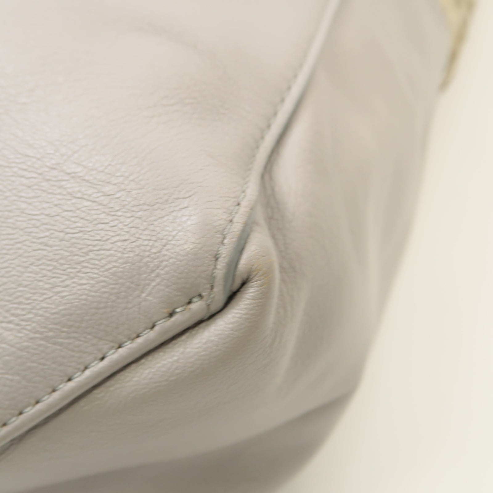 CELINE 牛皮皮革/蛇皮皮革Tote Bag金扣手挽袋灰色