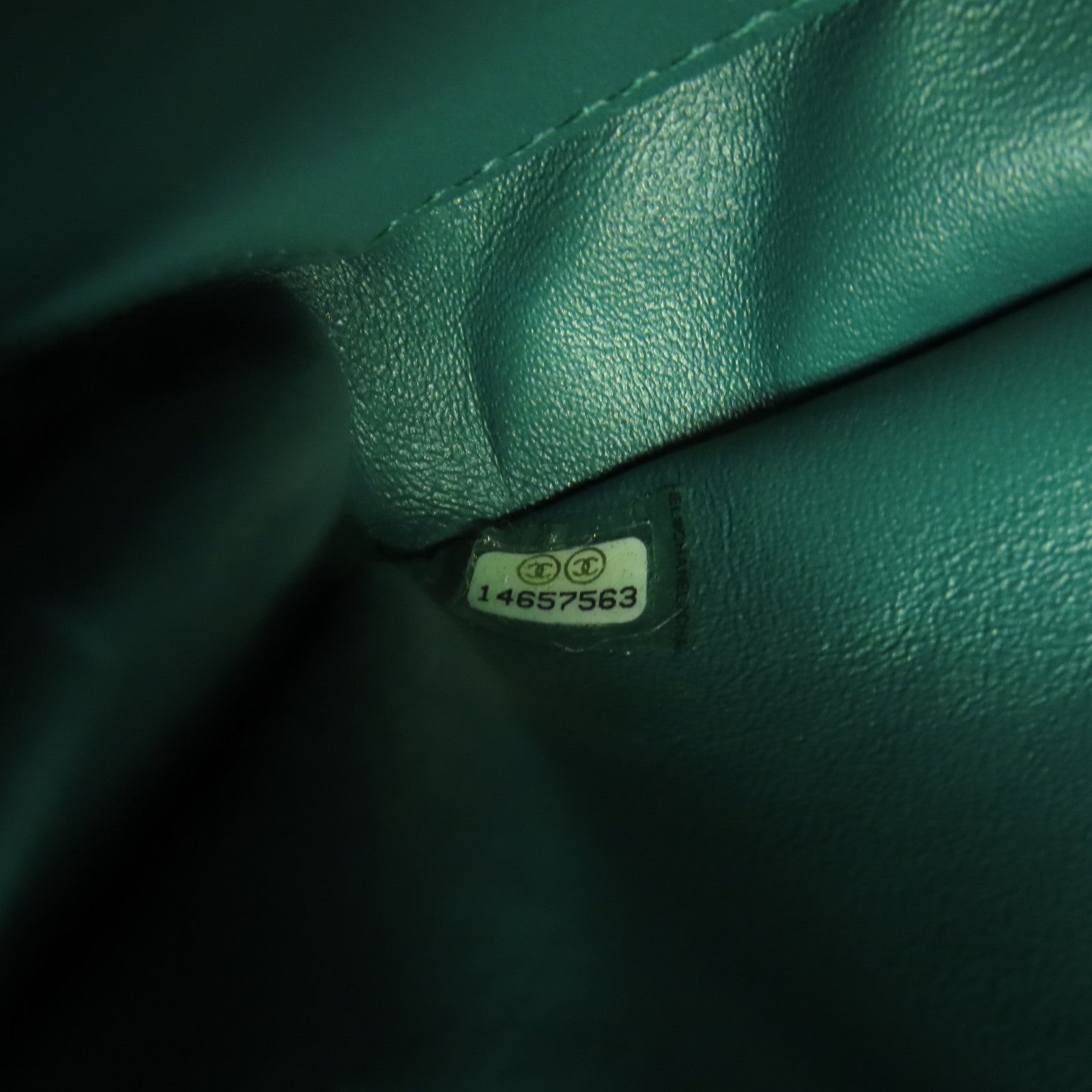 CHANEL 菱格牛皮皮革Chain Shoulder金扣鏈帶肩背袋綠色