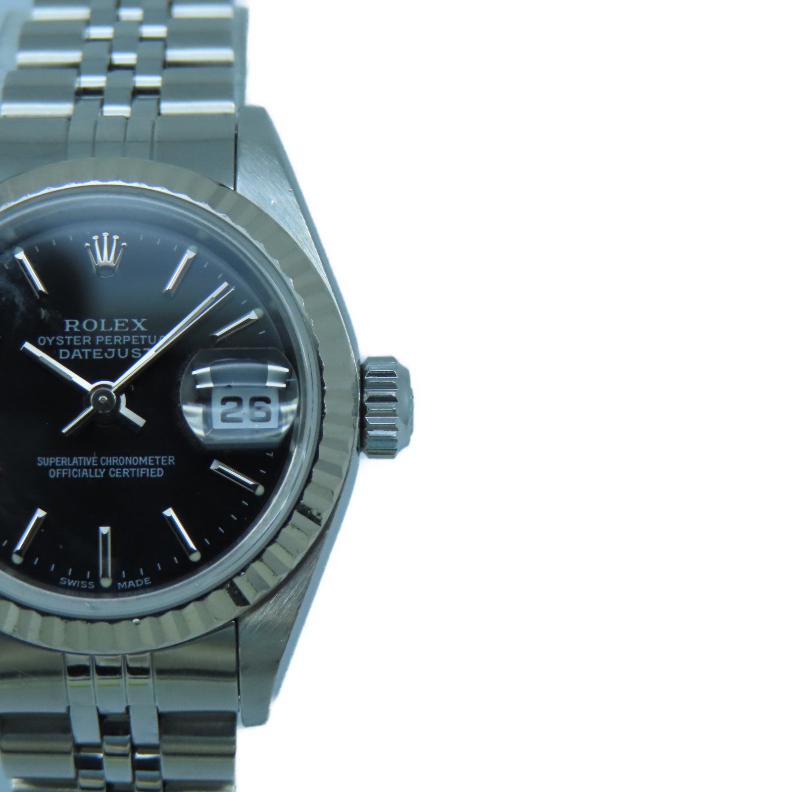 ROLEX Datejust 18K白金/不鏽鋼手錶自動機芯黑色