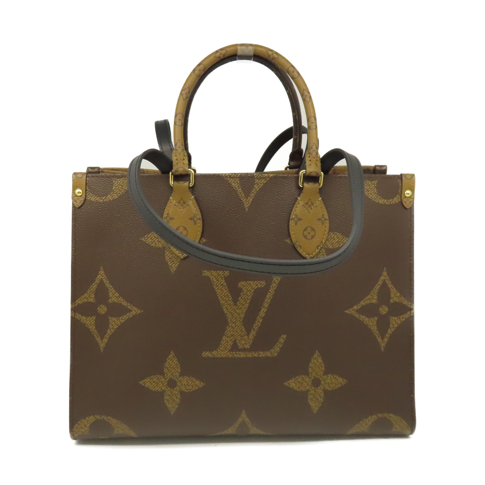 LOUIS VUITTON Monogram OnTheGo MM 2Way Shoulder Bag手挽肩背兩用袋啡色