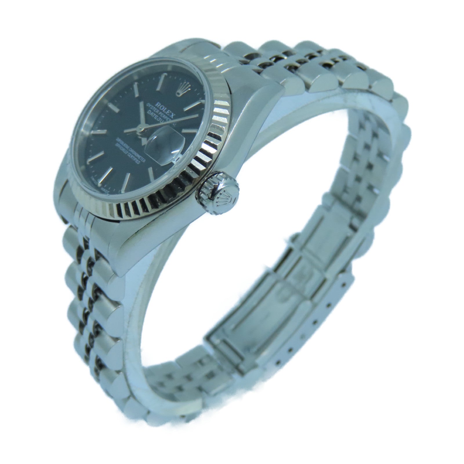 ROLEX Datejust 18K白金/不鏽鋼手錶自動機芯黑色