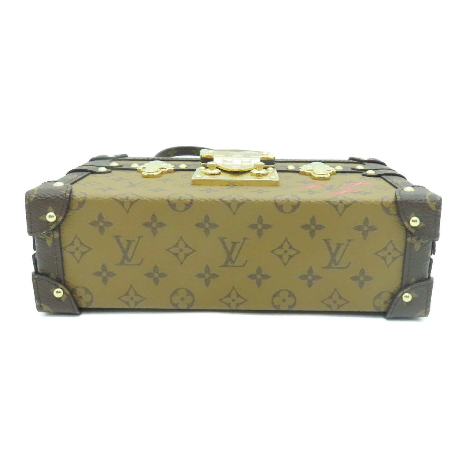 LOUIS VUITTON Monogram Reverse Petite Malle金扣肩背袋啡色