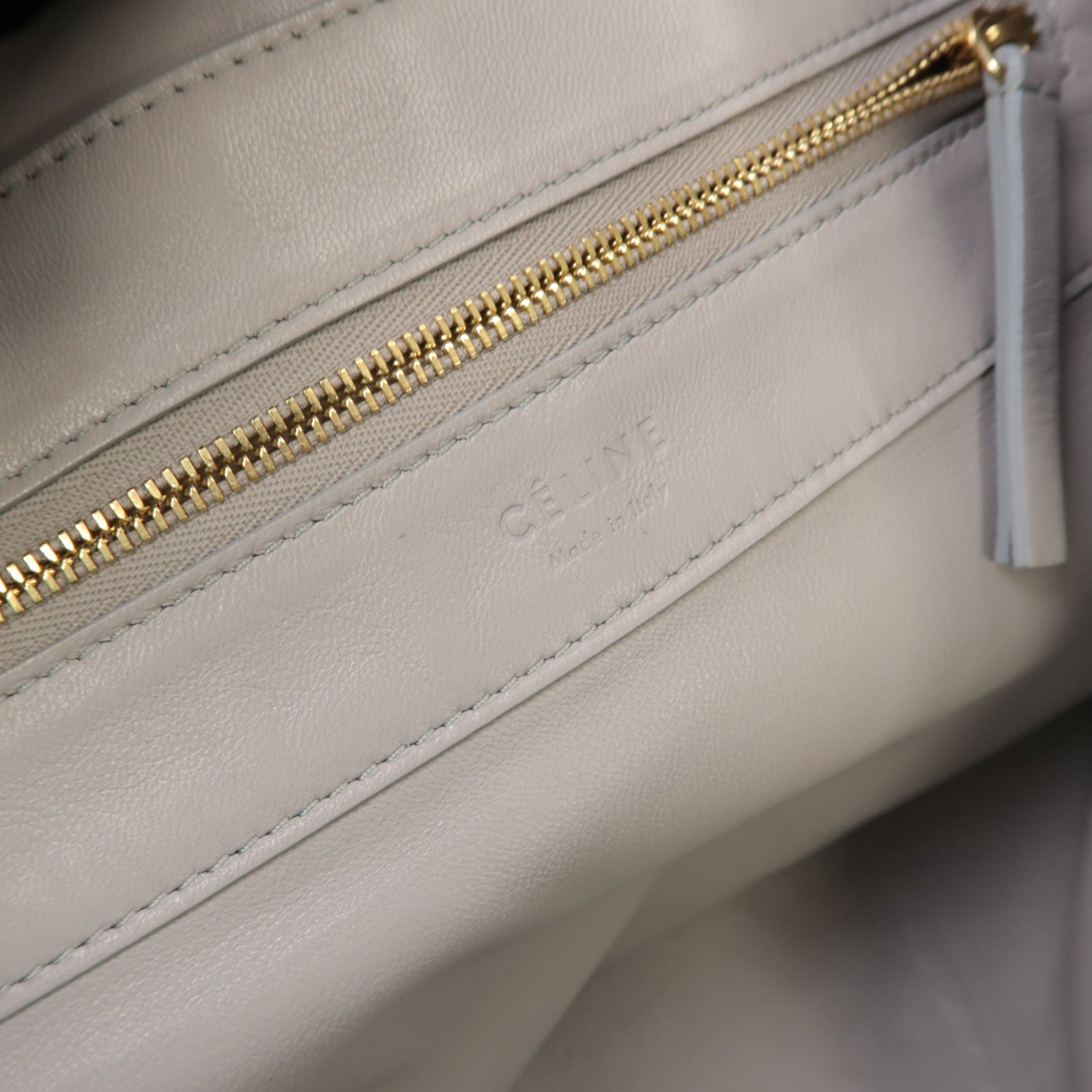 CELINE 牛皮皮革/蛇皮皮革Tote Bag金扣手挽袋灰色
