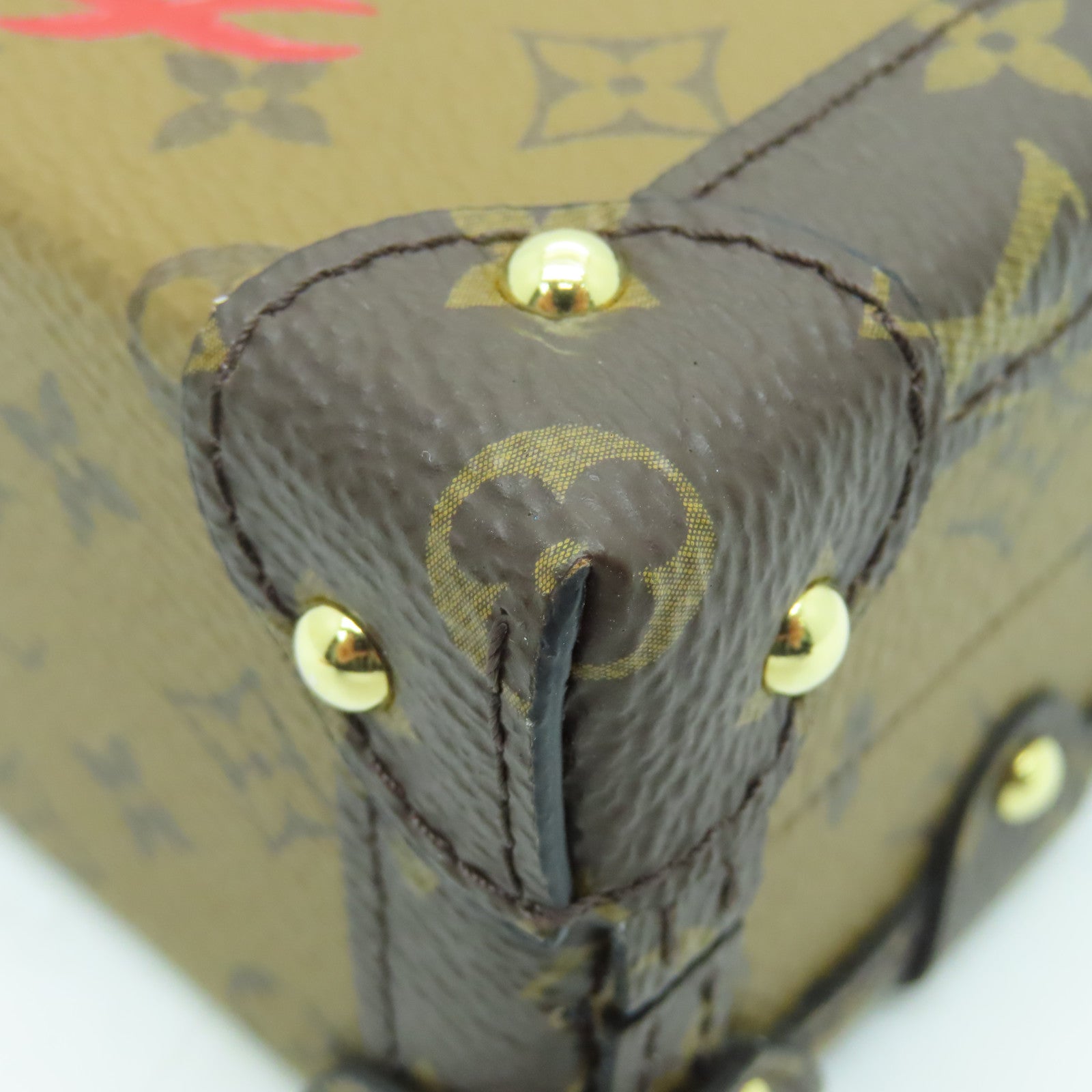 LOUIS VUITTON Monogram Reverse Petite Malle金扣肩背袋啡色