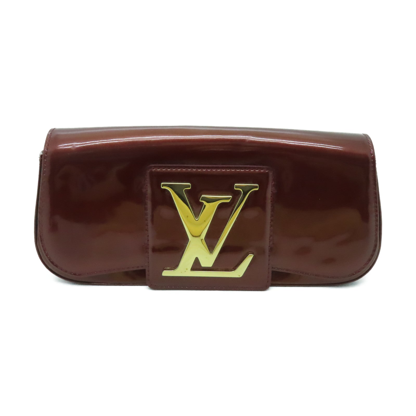 LOUIS VUITTON Vernis Pochette Sauvie金扣手拿包啡色