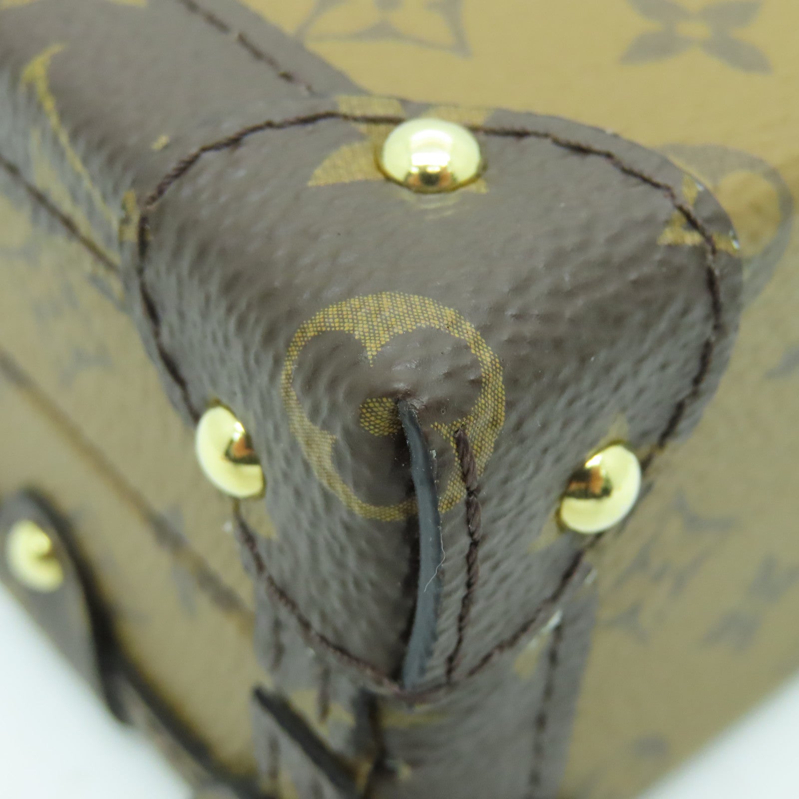 LOUIS VUITTON Monogram Reverse Petite Malle金扣肩背袋啡色