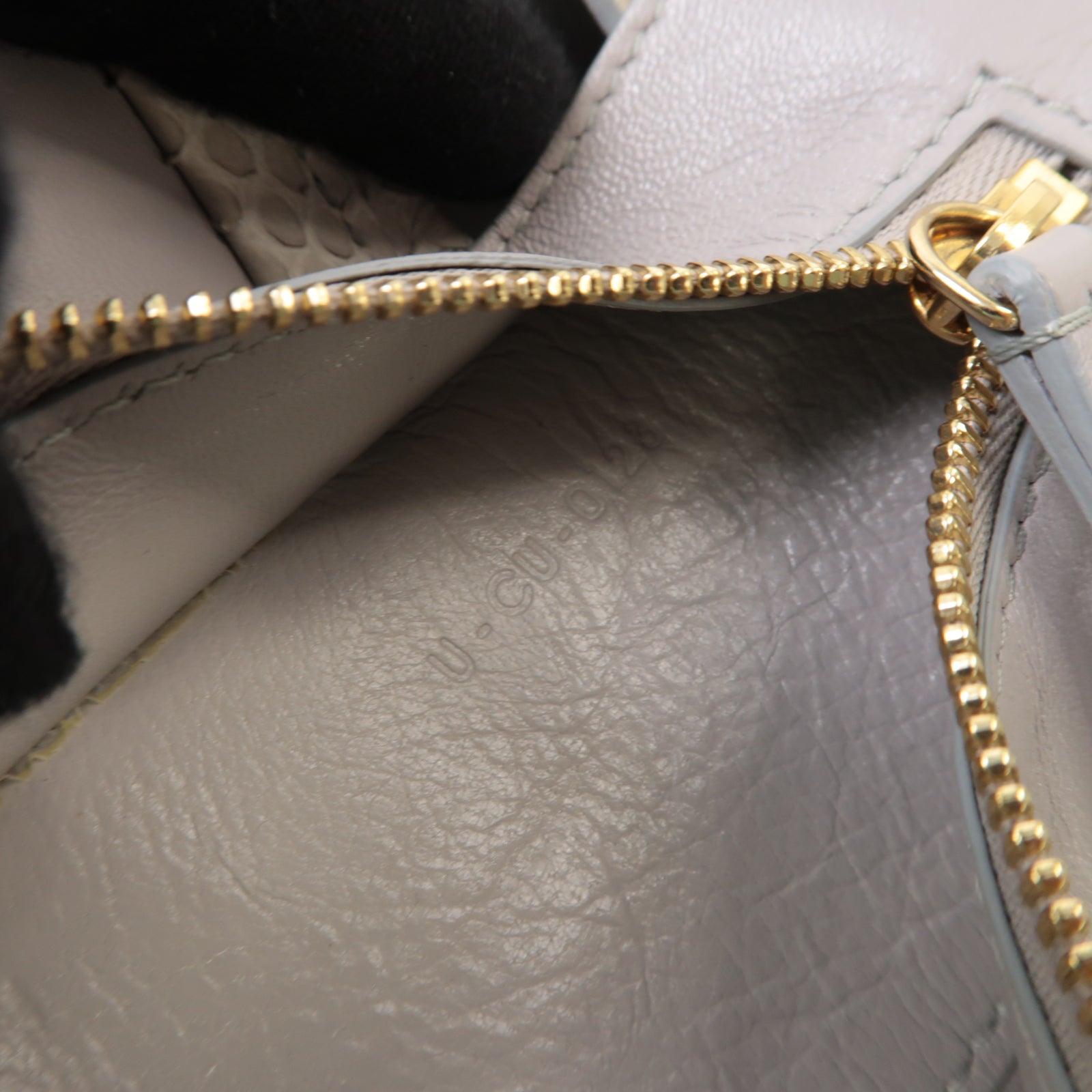 CELINE 牛皮皮革/蛇皮皮革Tote Bag金扣手挽袋灰色