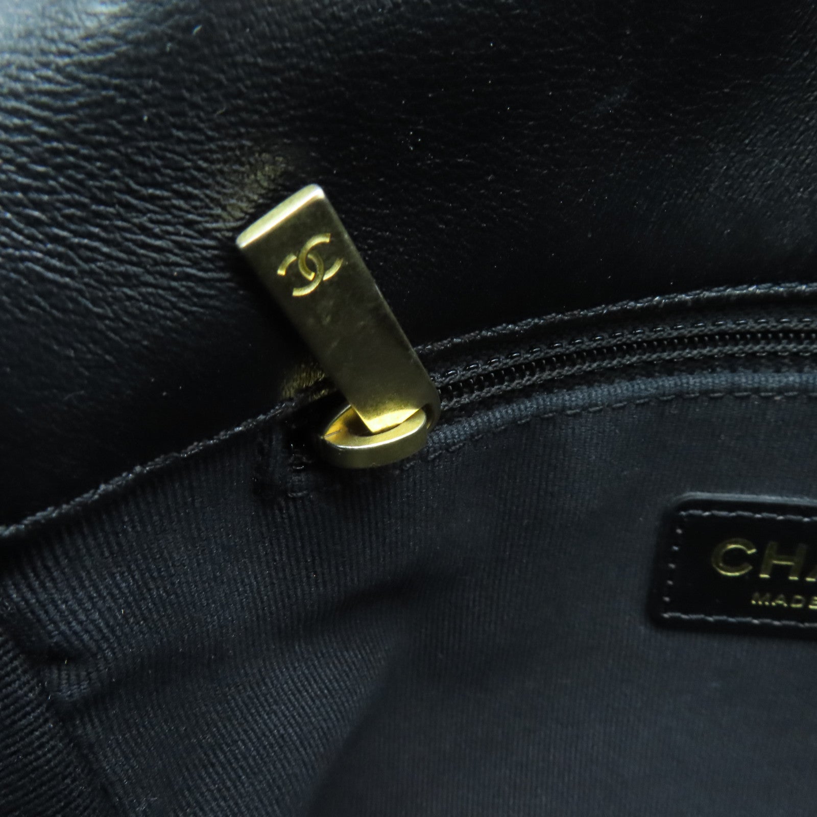 CHANEL rhombus sheepskin leather Small Flap Bag gold buckle chain shoulder bag black