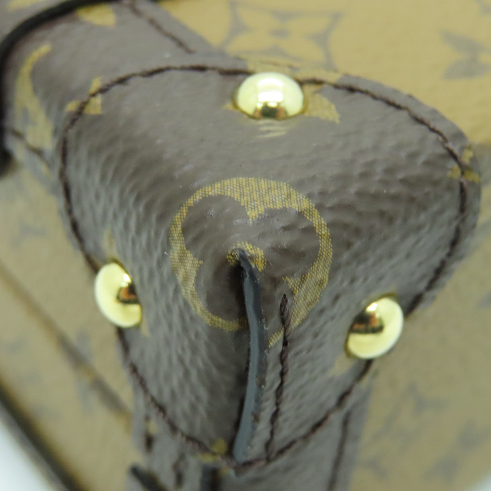 LOUIS VUITTON Monogram Reverse Petite Malle金扣肩背袋啡色