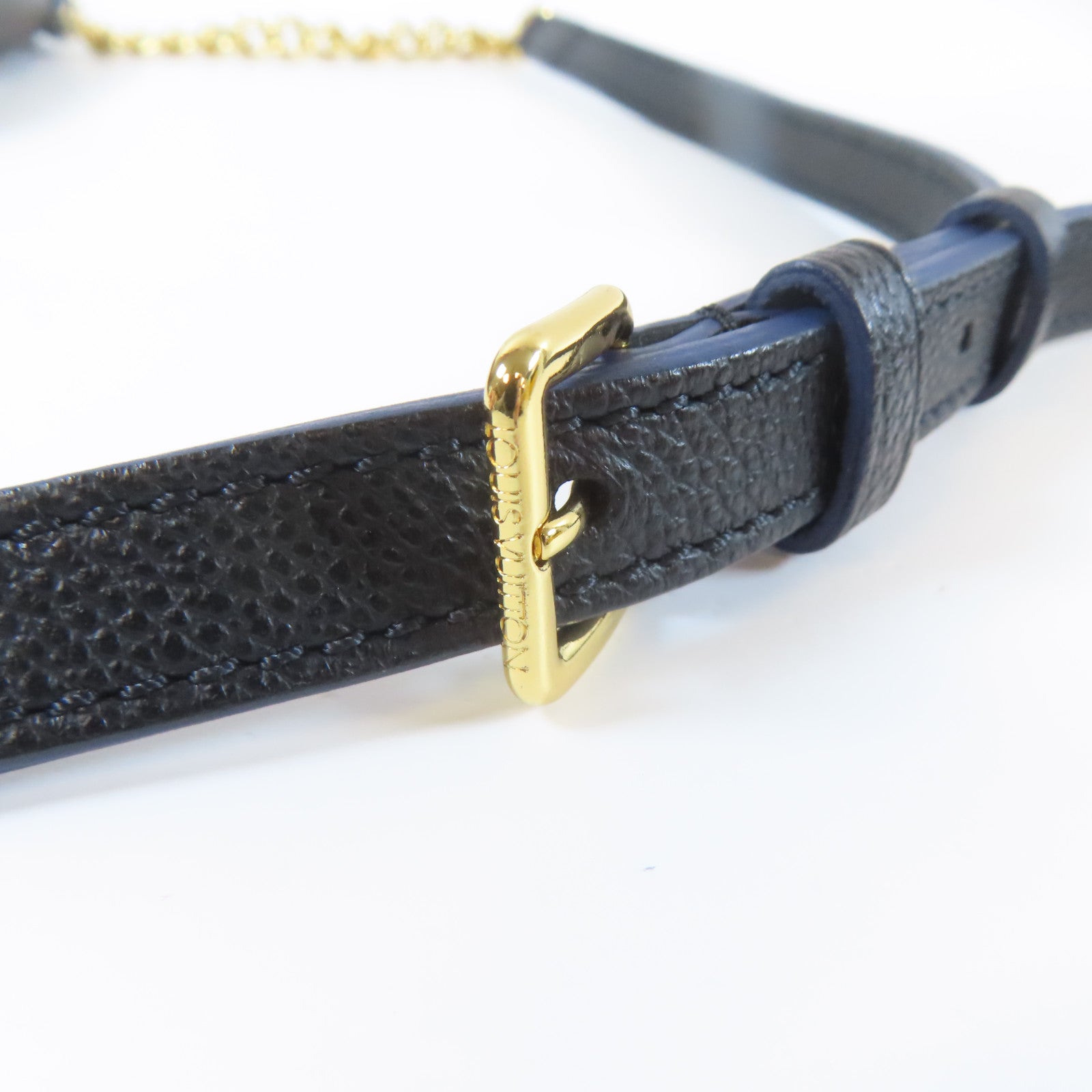 LOUIS VUITTON Monogram Empreinte Blanche BB金扣肩背袋黑色