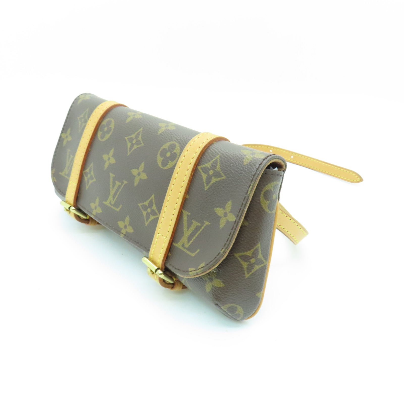 LOUIS VUITTON Monogram Pochette Marelle金扣腰包啡色