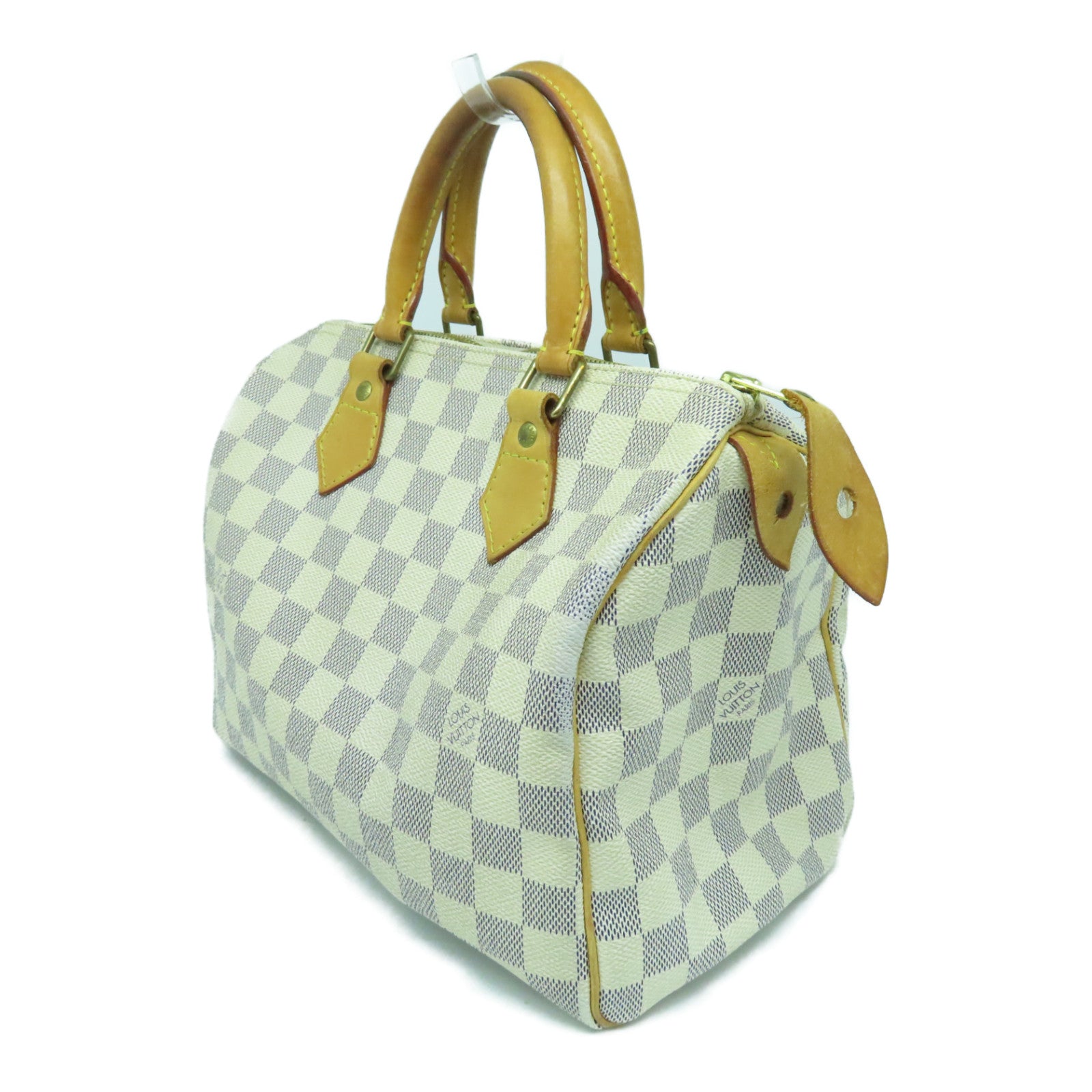LOUIS VUITTON Daimer Azur Speedy 25金扣肩背袋白色