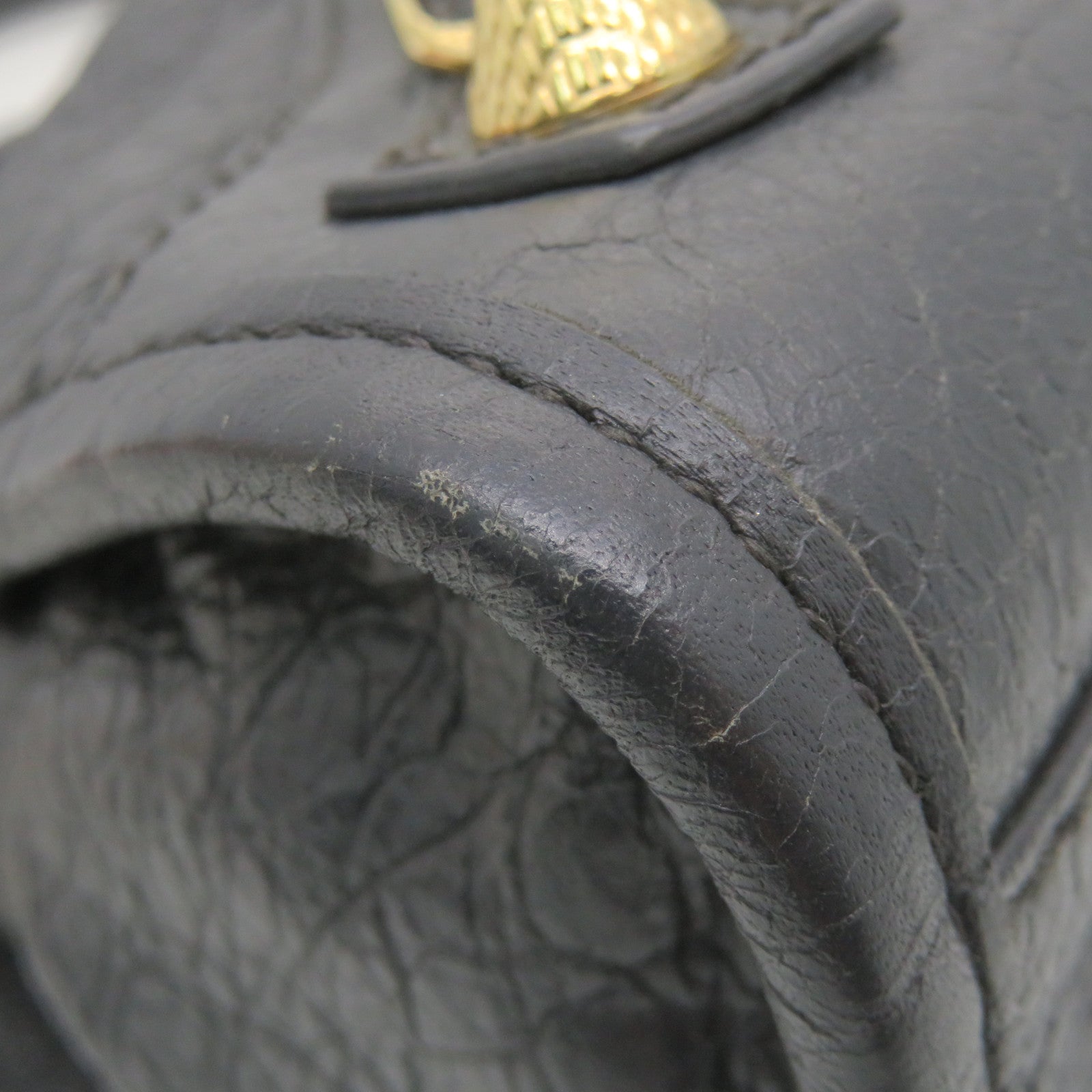 BALENCIAGA 牛皮皮革Giant City金扣肩背袋灰色