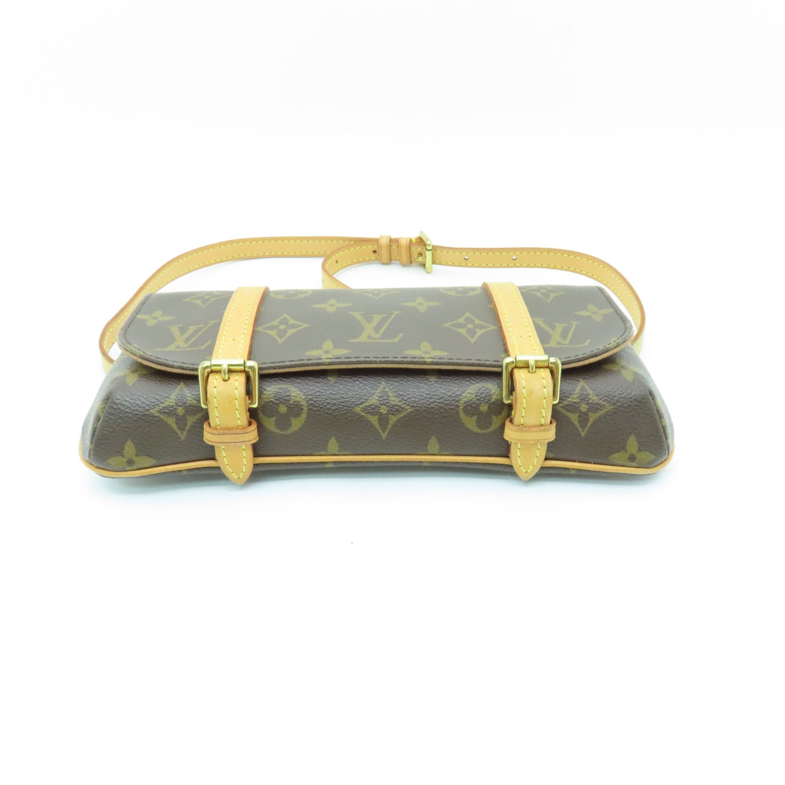 LOUIS VUITTON Monogram Pochette Marelle金扣腰包啡色