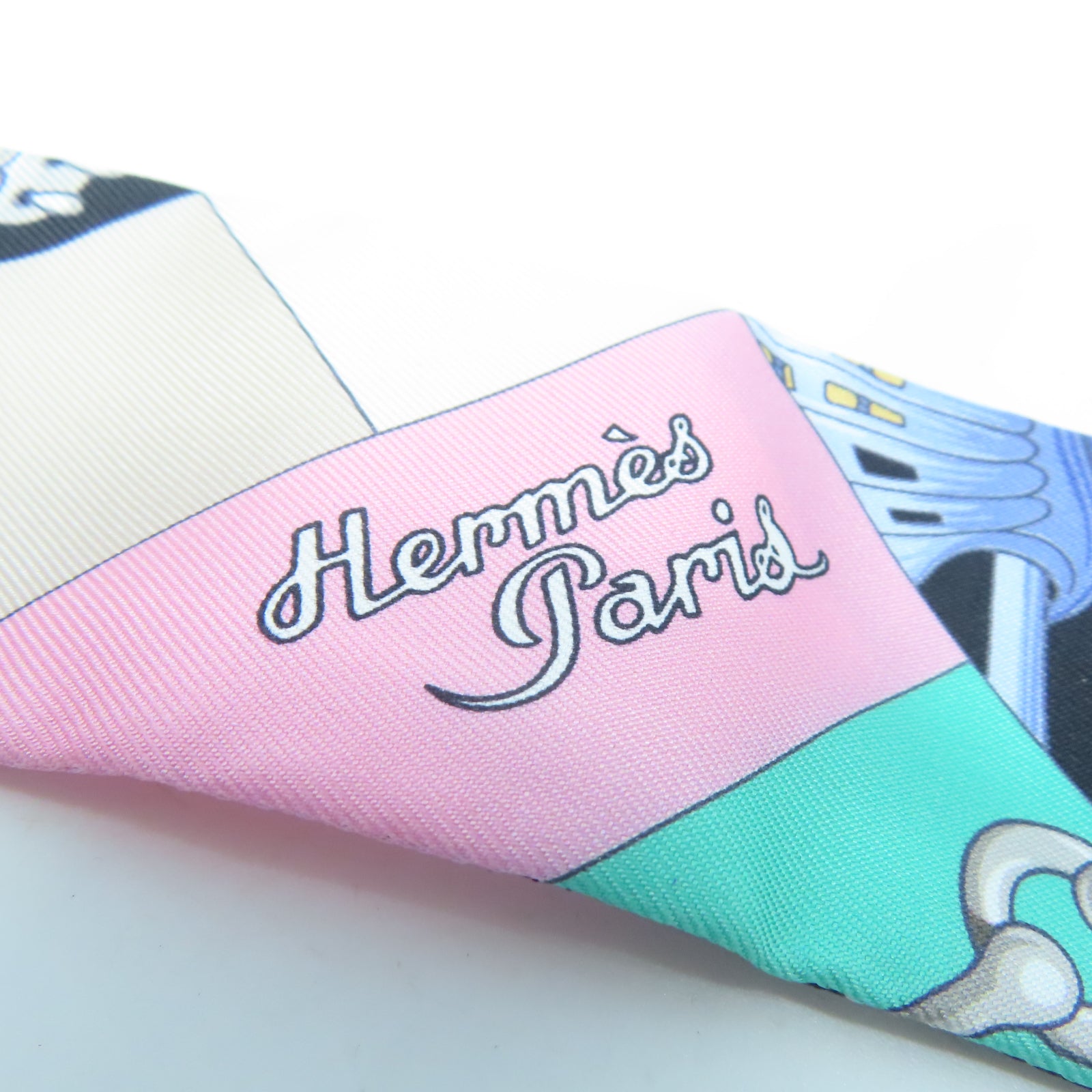 HERMES 【激減優惠】絲質Twilly Scarf絲巾黑色