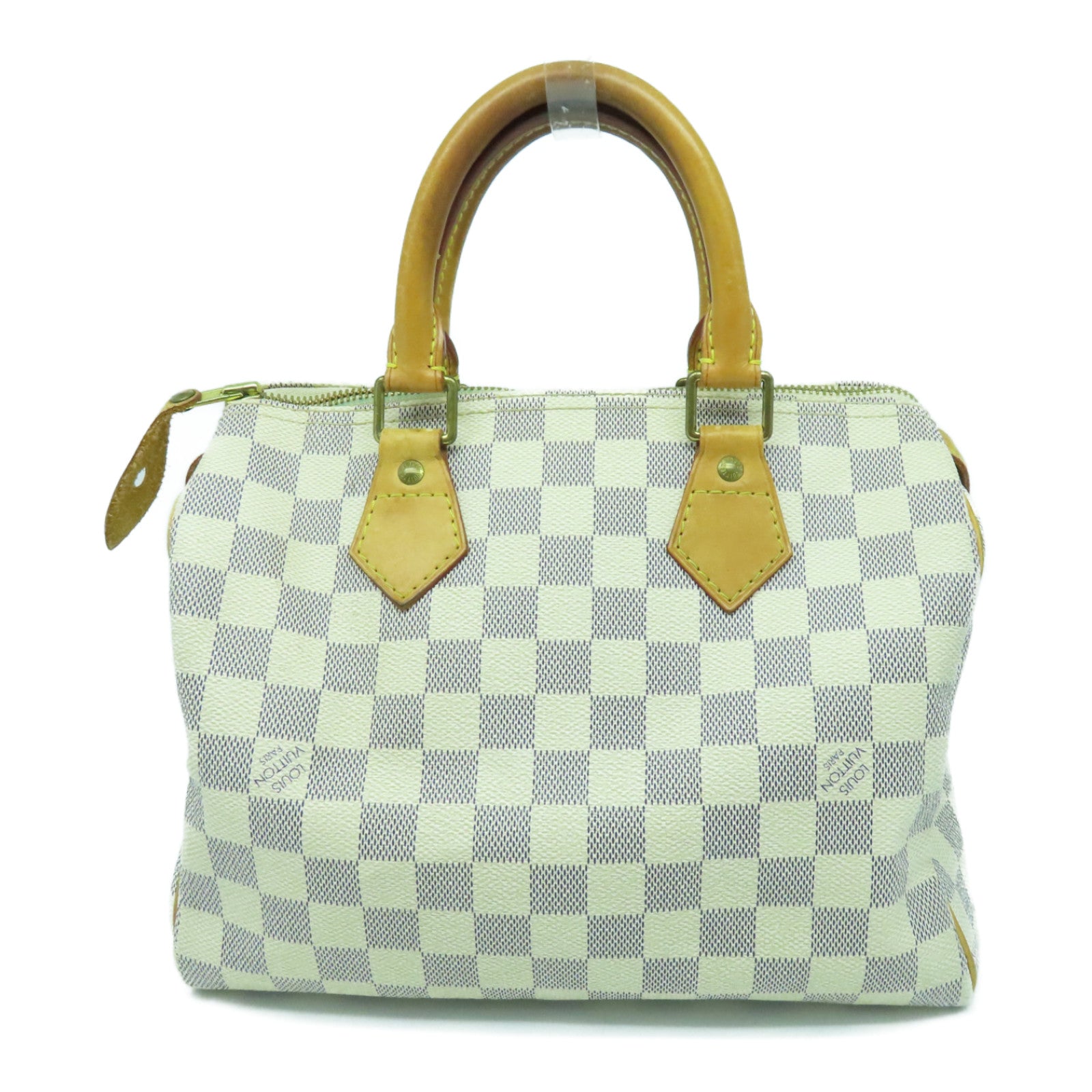 LOUIS VUITTON Daimer Azur Speedy 25金扣肩背袋白色