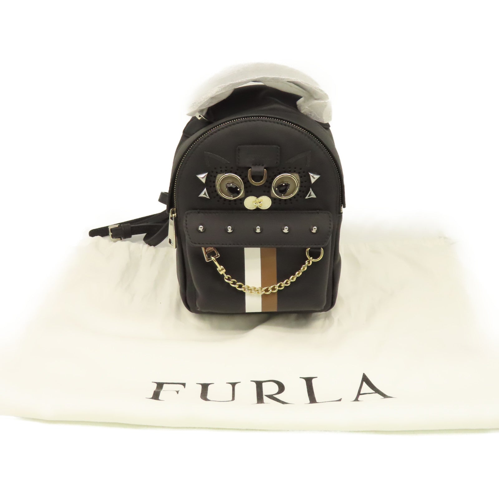 Furla 牛皮皮革Mini Backpack背包黑色