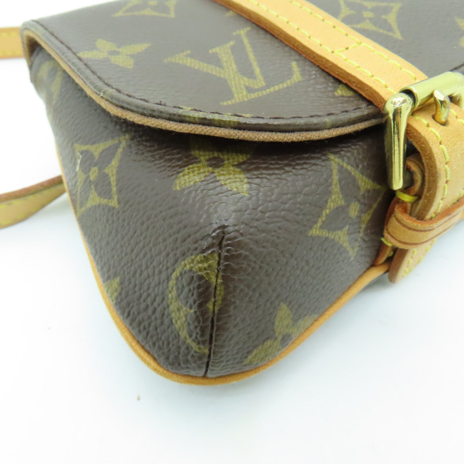 LOUIS VUITTON Monogram Pochette Marelle金扣腰包啡色