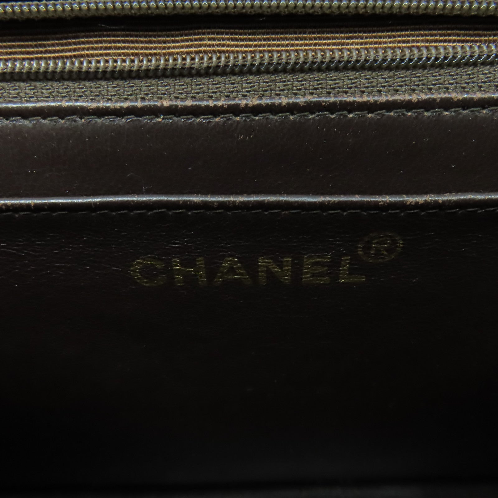 CHANEL 菱格羊皮皮革Handbag金扣手挽袋啡色